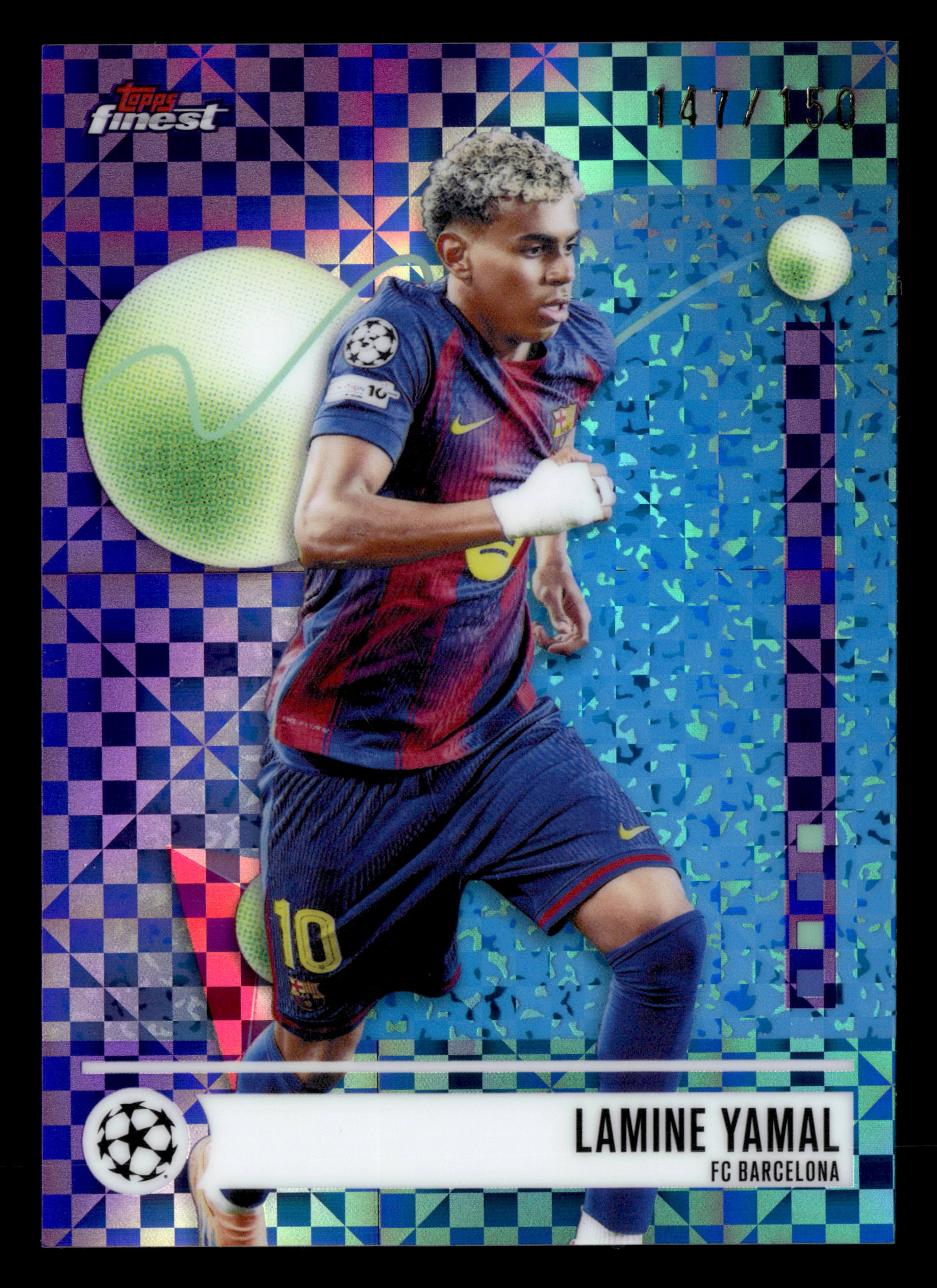 2025-26 Finest UCC #1 Lamine Yamal Purple Checkerboard Refractor #/150