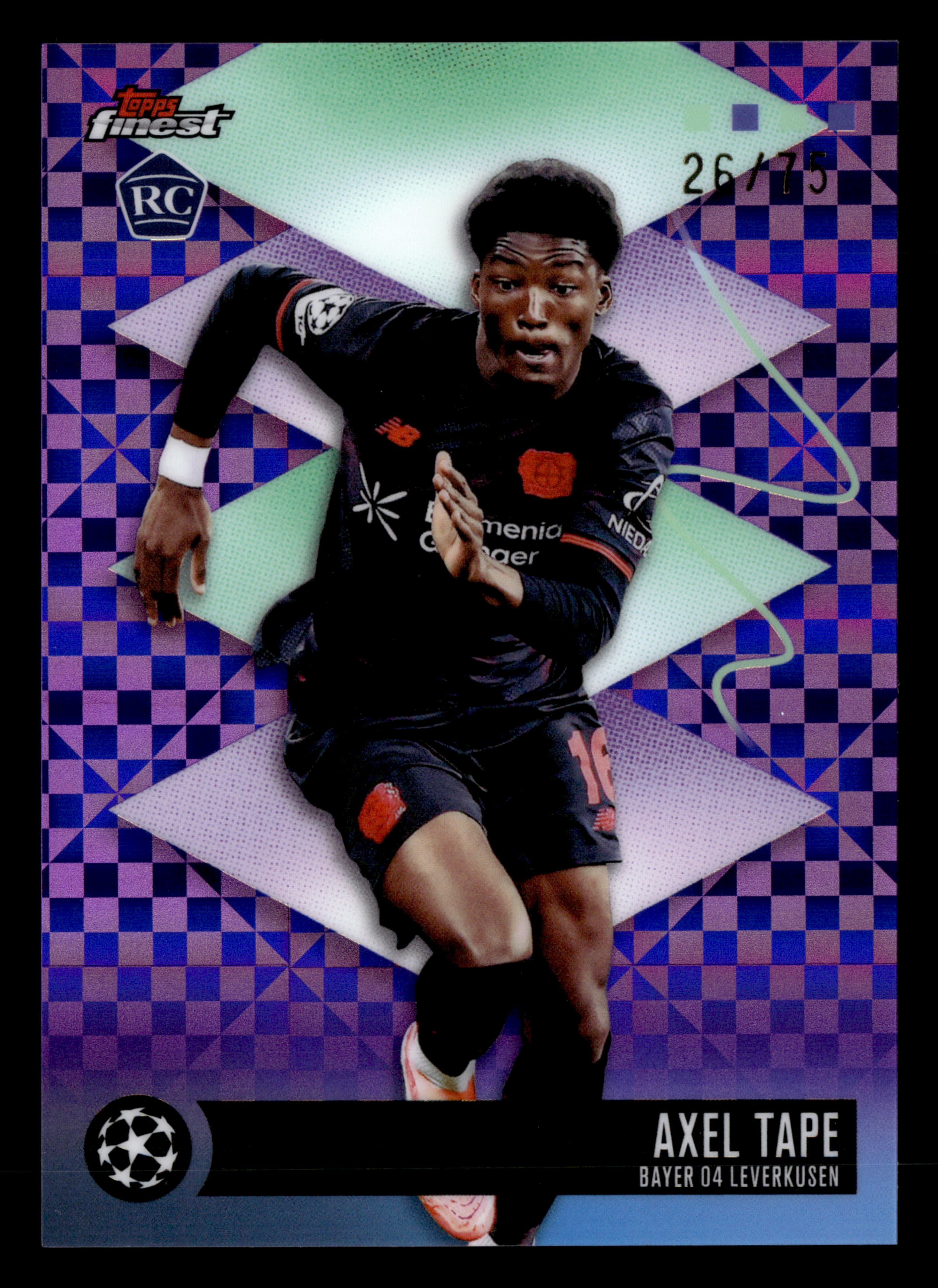2025-26 Finest UCC #435 Axel Tape Purple Checkerboard Refractor #/75