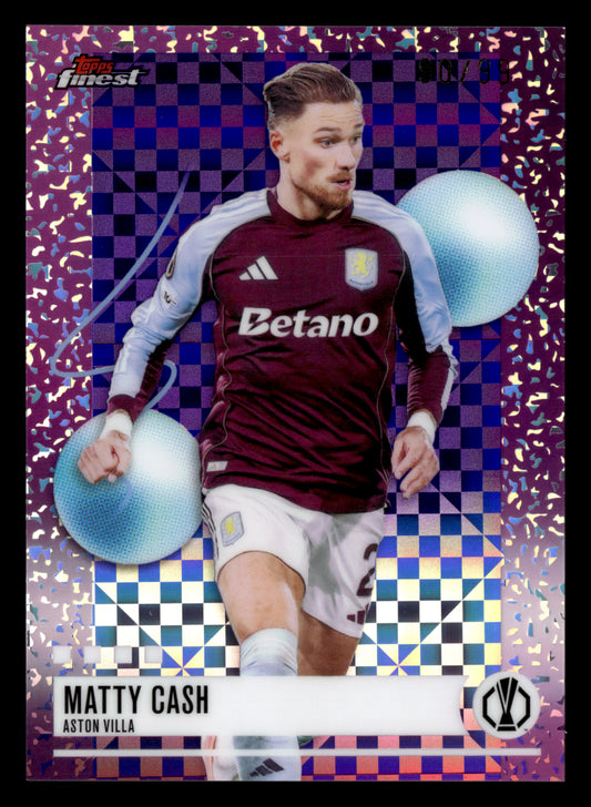 2025-26 Finest UCC #207 Matty Cash Purple Checkerboard Refractor #/99