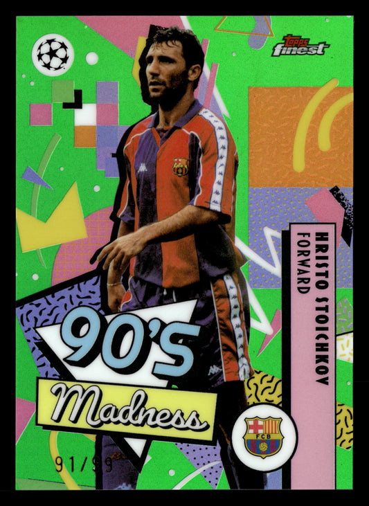 2025-26 Finest UCC #MAD-4 Hristo Stoichkov 90s Madness Green Refractor #/99