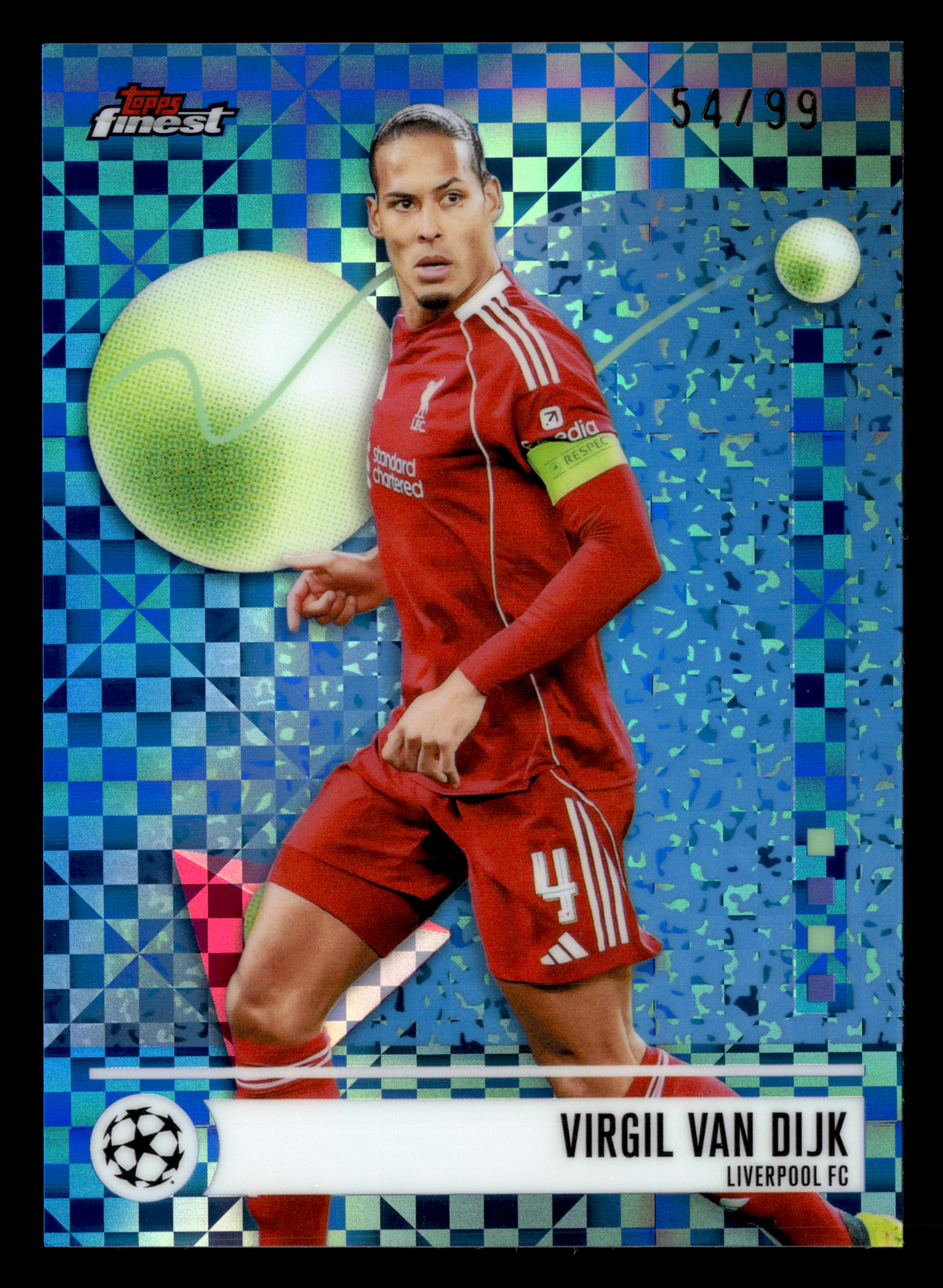 2025-26 Finest UCC #102 Virgil van Dijk Blue Checkerboard Refractor #/99