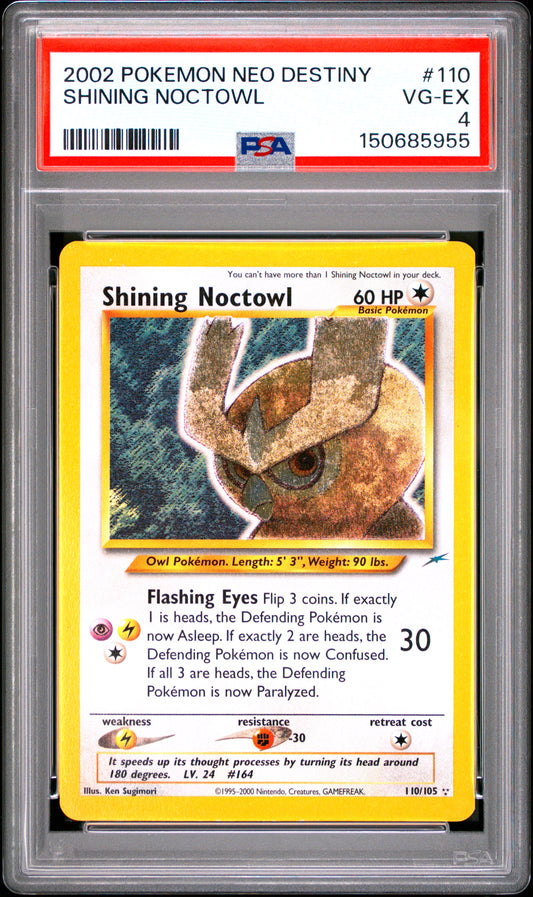 2002 Pokemon Neo Destiny #110 Shining Noctowl PSA 4