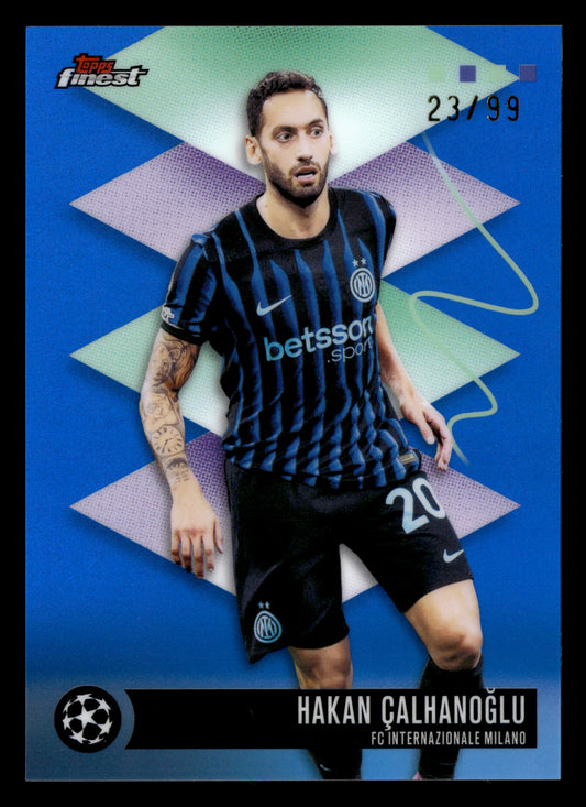 2025-26 Finest UCC #442 Hakan Çalhanoğlu Blue Refractor #/99
