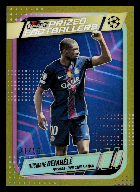 2025-26 Finest UCC #PF-23 Ousmane Dembélé PFs Gold Refractor #/50