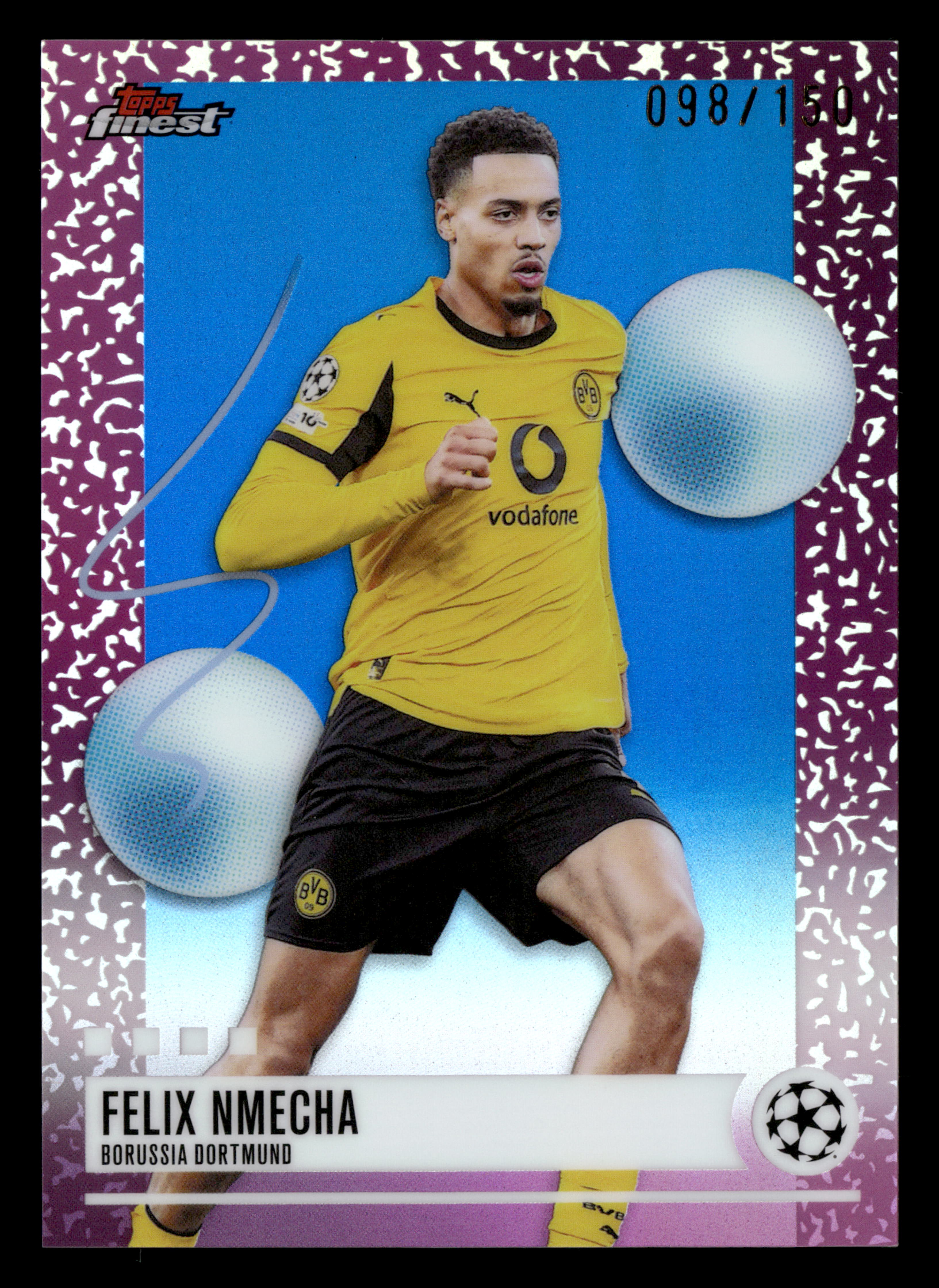 2025-26 Finest UEFA Club Competitions #217 Felix Nmecha Blue Refractor #/150