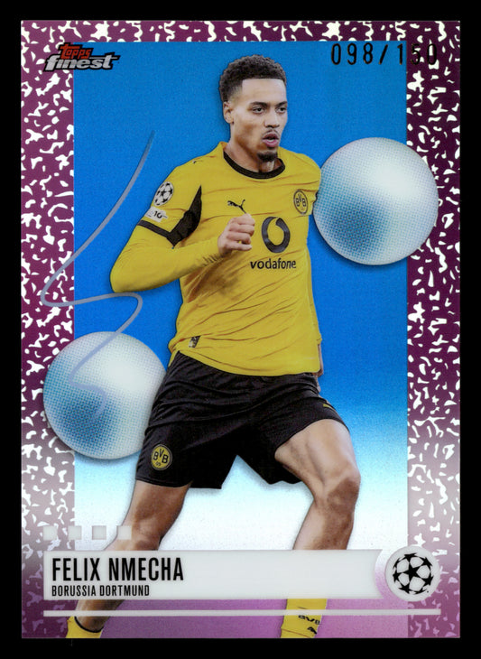 2025-26 Finest UEFA Club Competitions #217 Felix Nmecha Blue Refractor #/150
