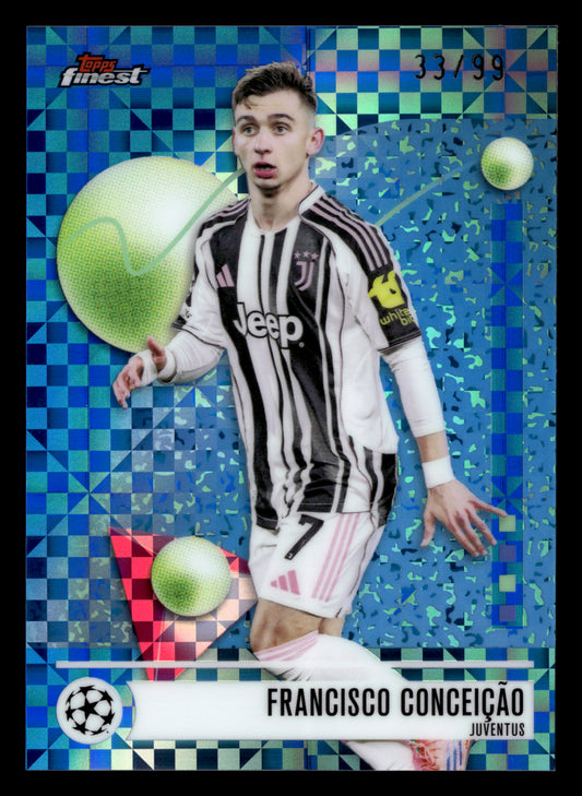 2025-26 Finest UCC #192 Francisco Conceição Blue Checkerboard Refractor #/99