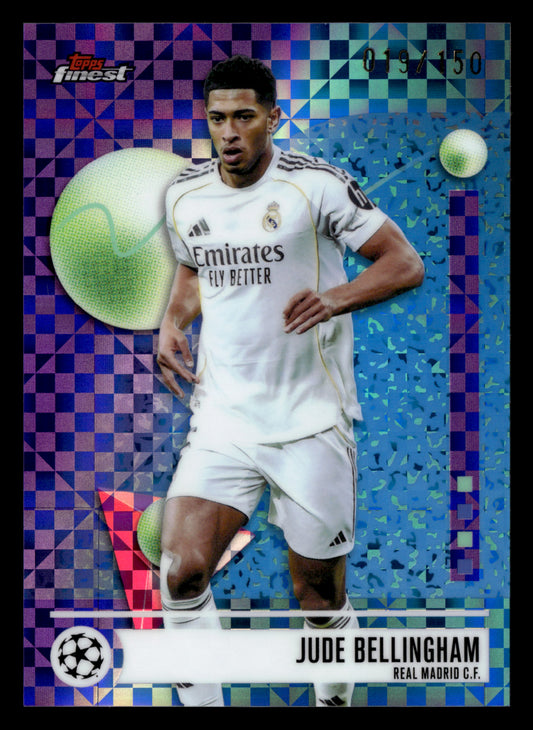2025-26 Finest UCC #147 Jude Bellingham Purple Checkerboard Refractor #/150