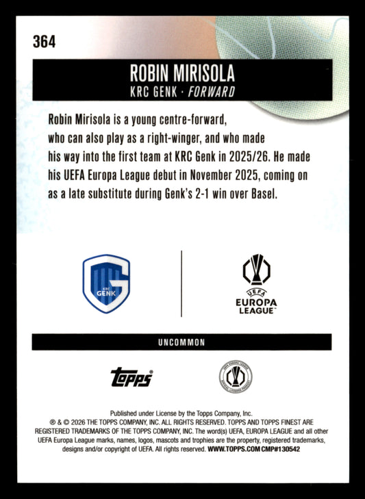 2025-26 Finest UCC #364 Robin Mirisola Blue Checkerboard Refractor #/75