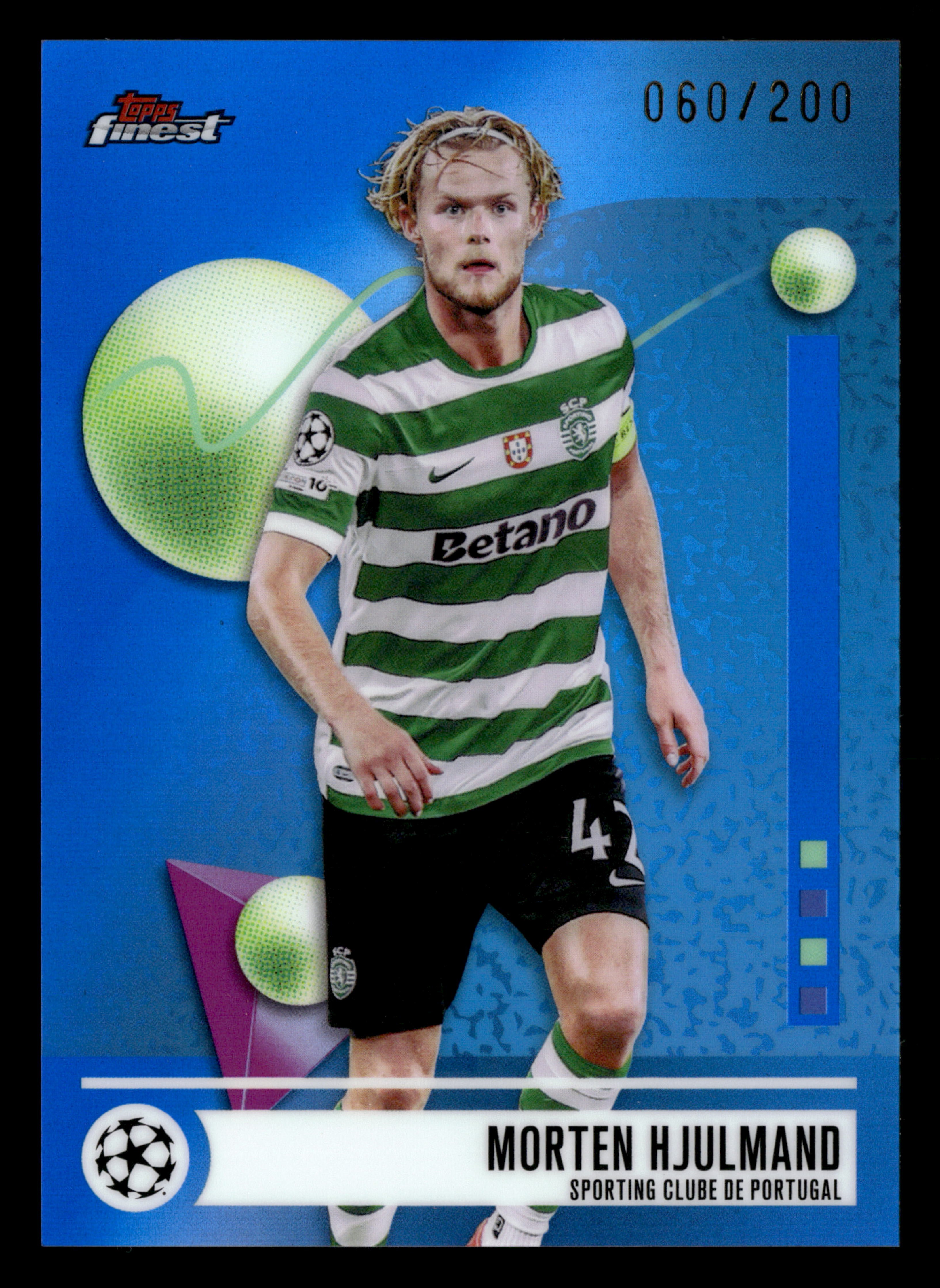 2025-26 Finest UEFA Club Competitions #126 Morten Hjulmand Blue Refractor #/200