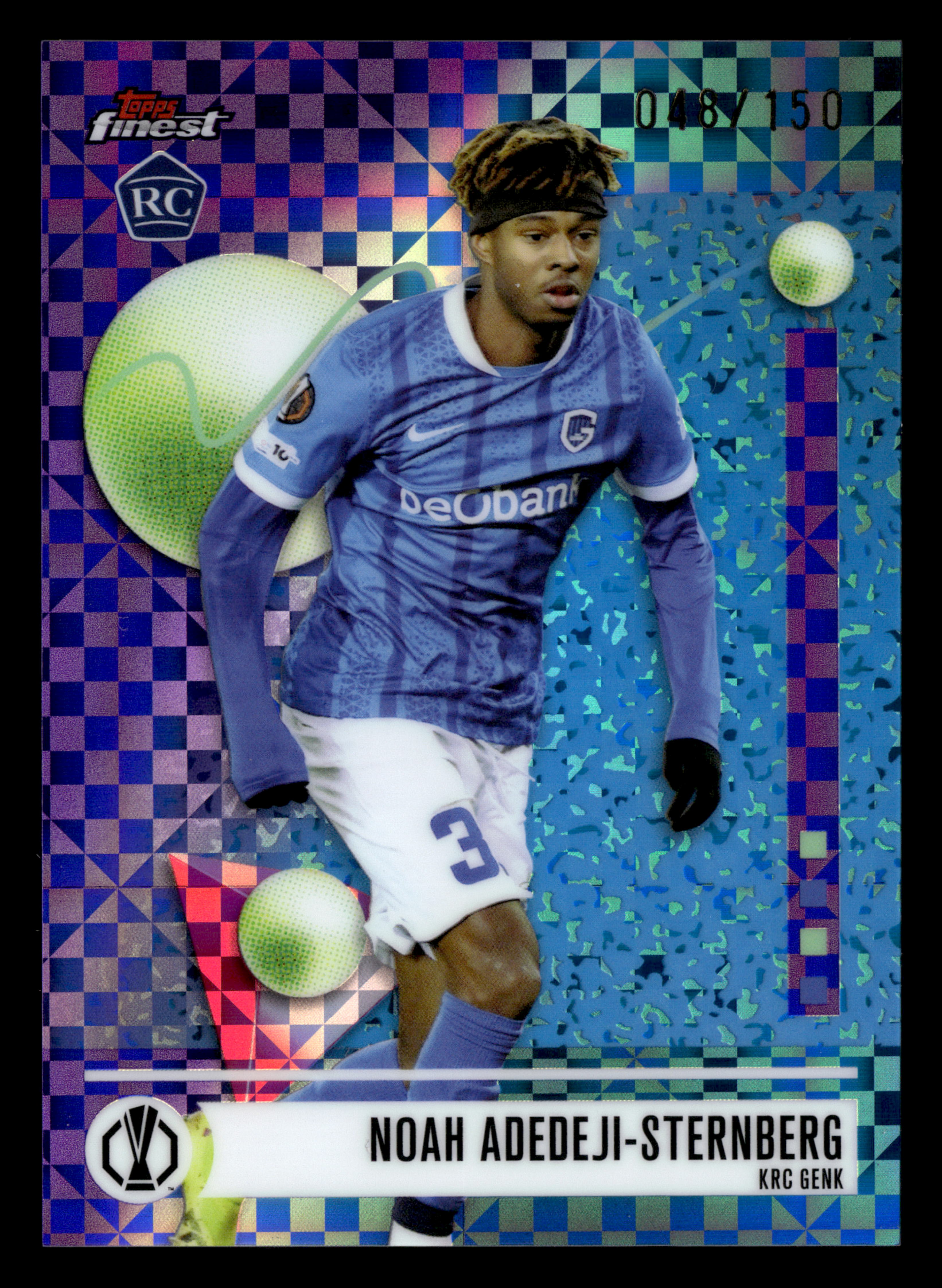 2025-26 Finest UCC #184 Noah Adedeji-Sternberg Purple Checkerboard #/150