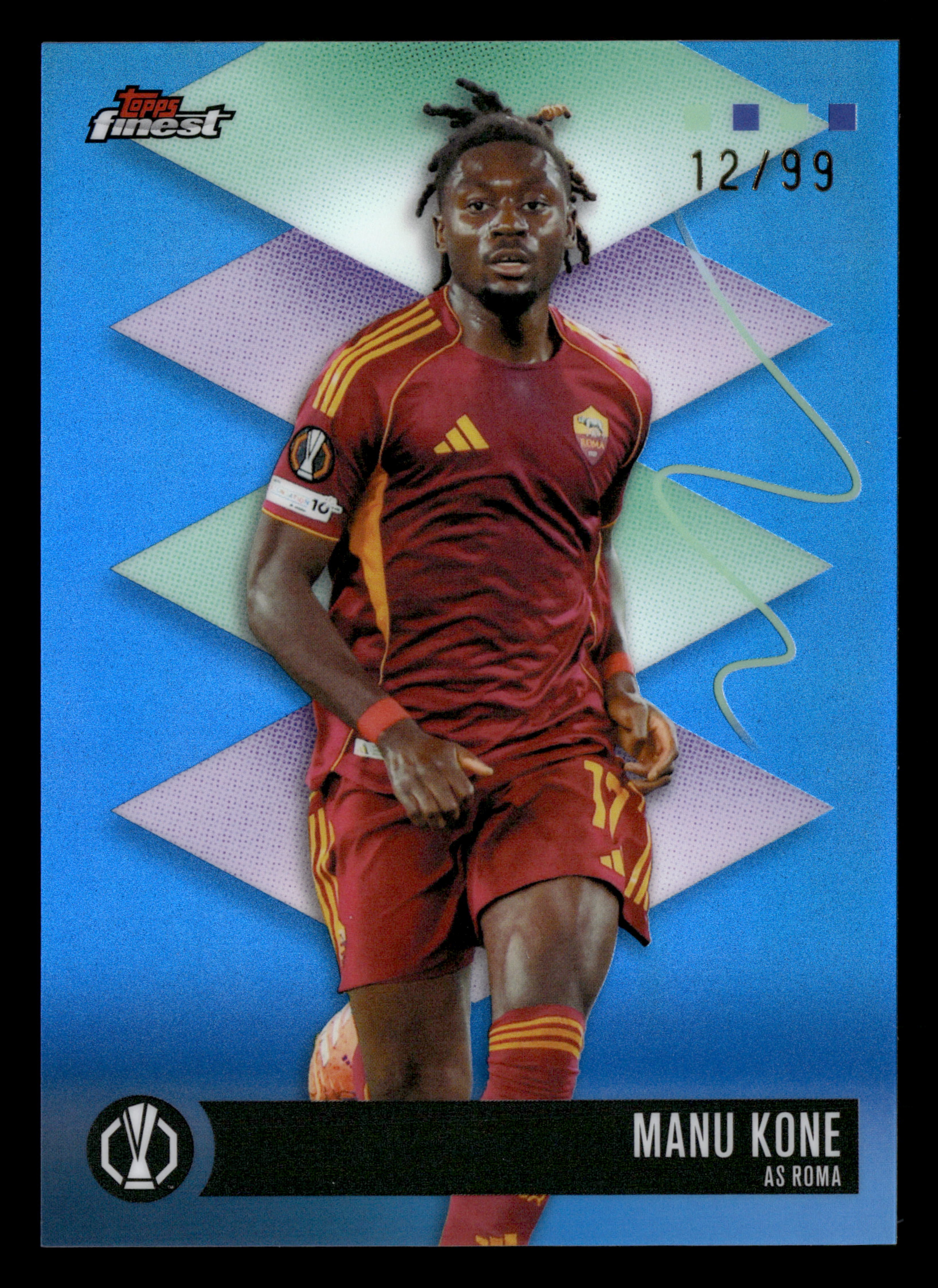 2025-26 Finest UEFA Club Competitions #427 Manu Kone Blue Refractor #/99