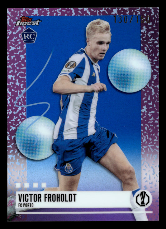 2025-26 Finest UEFA Club Competitions #387 Victor Froholdt Blue Refractor #/150