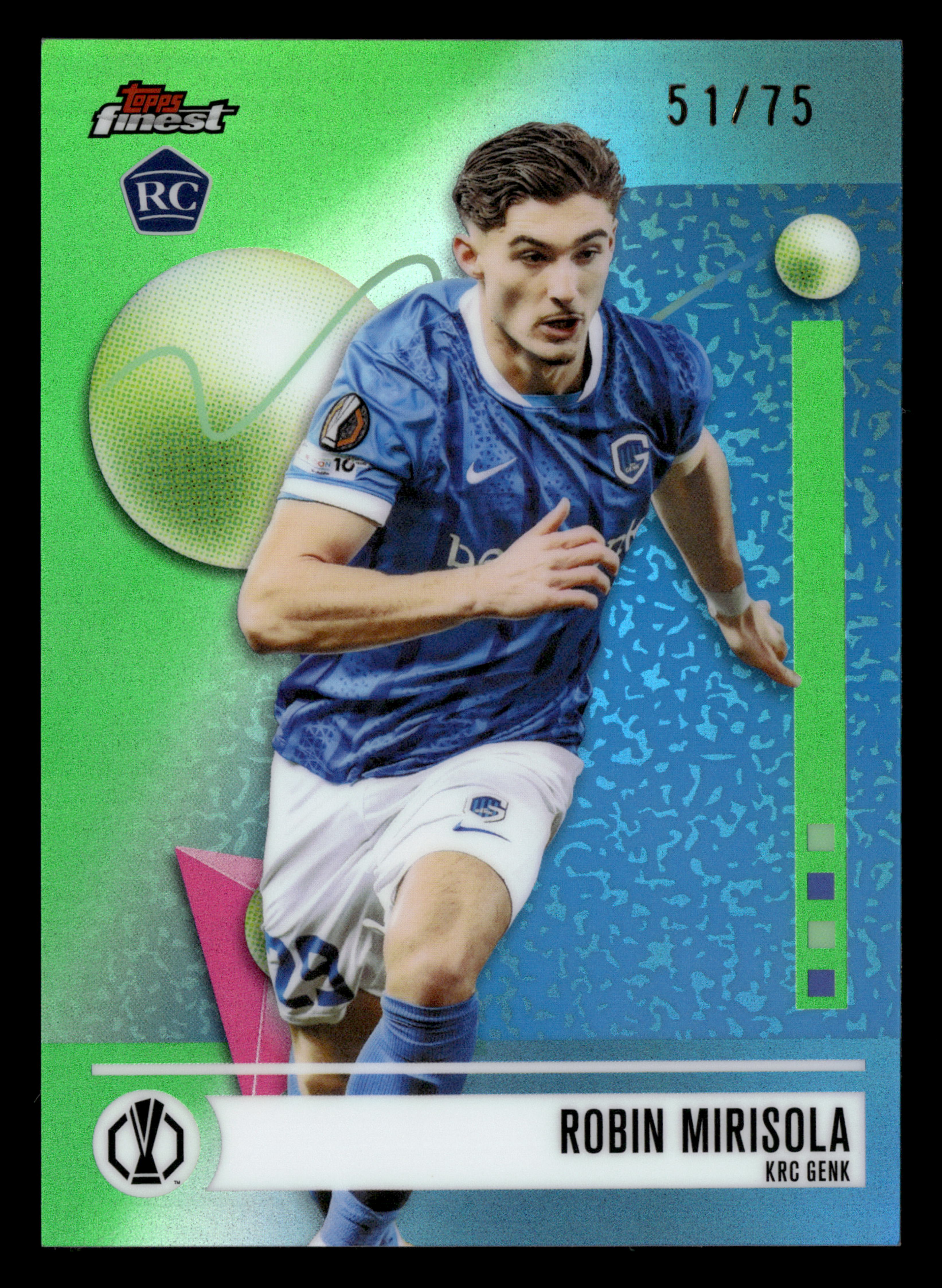 2025-26 Finest UEFA Club Competitions #101 Robin Mirisola Green Refractor #/75