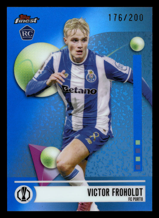 2025-26 Finest UEFA Club Competitions #167 Victor Froholdt Blue Refractor #/200