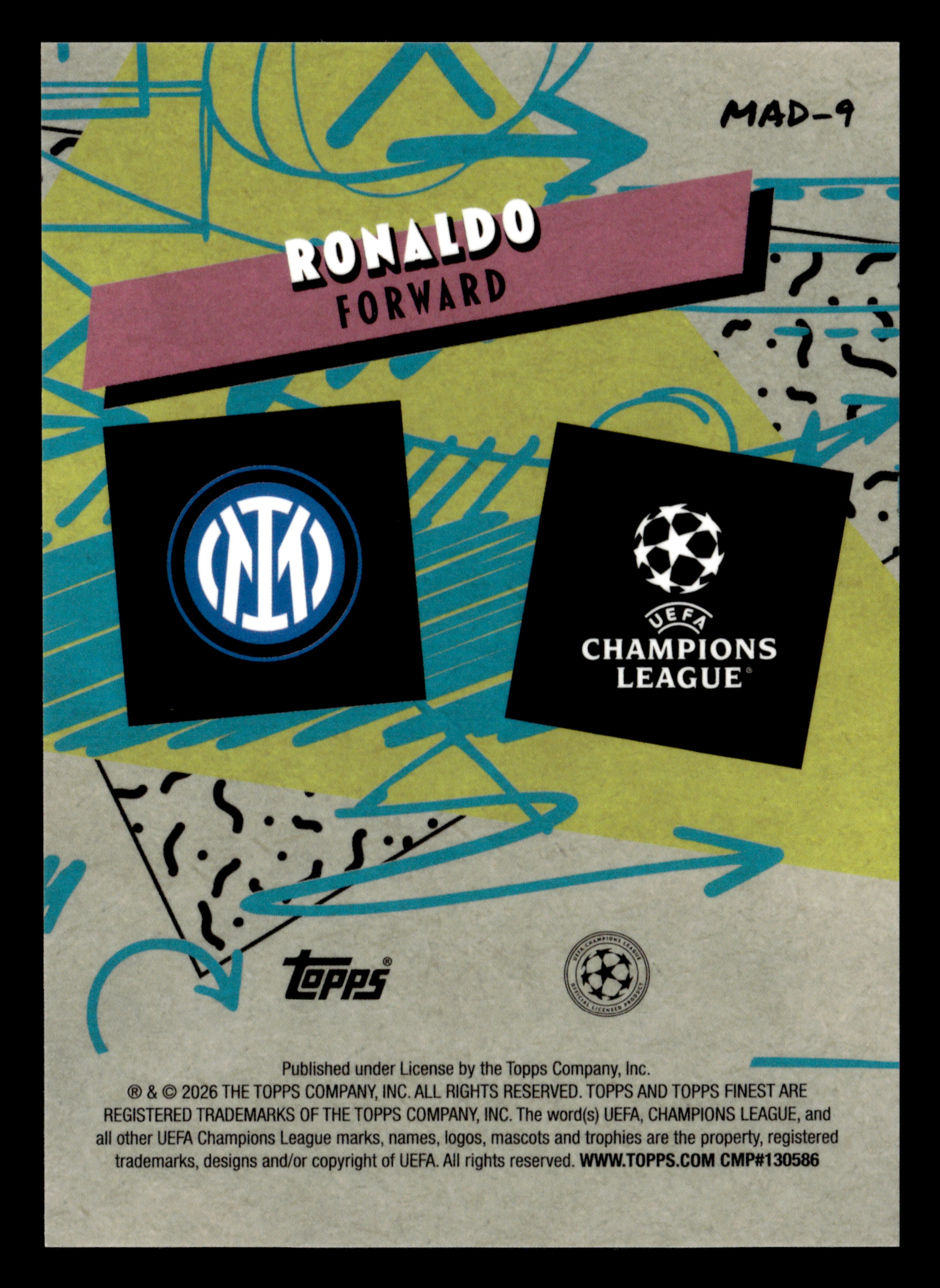 2025-26 Finest UCC #MAD-9 Ronaldo 90s Madness Orange Refractor #/25