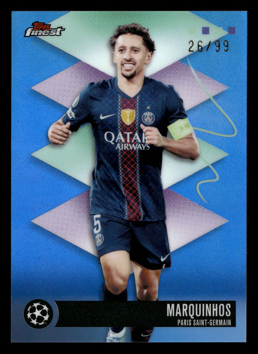 2025-26 Finest UEFA Club Competitions #539 Marquinhos Blue Refractor #/99