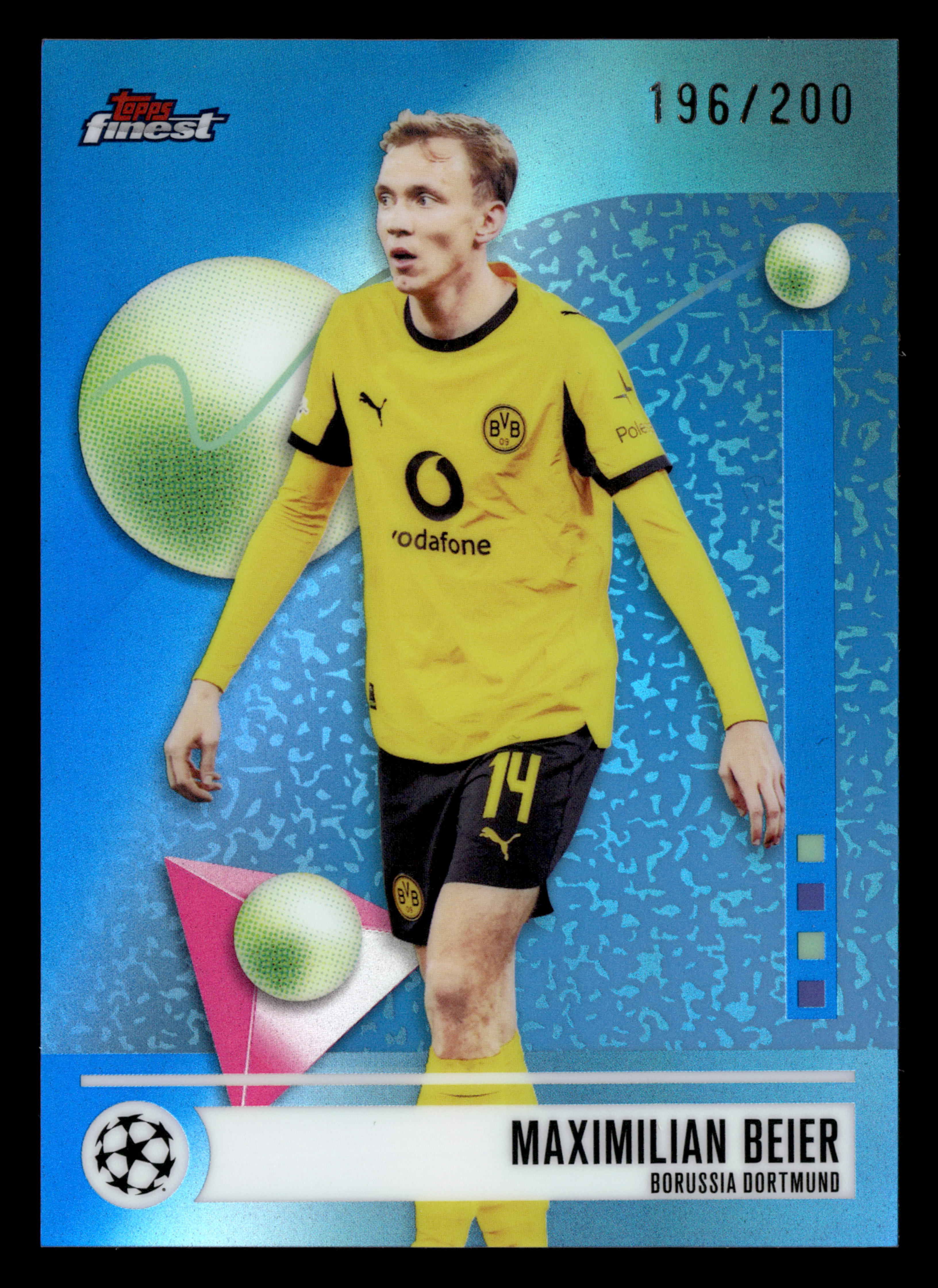 2025-26 Finest UEFA Club Competitions #58 Maximilian Beier Blue Refractor #/200
