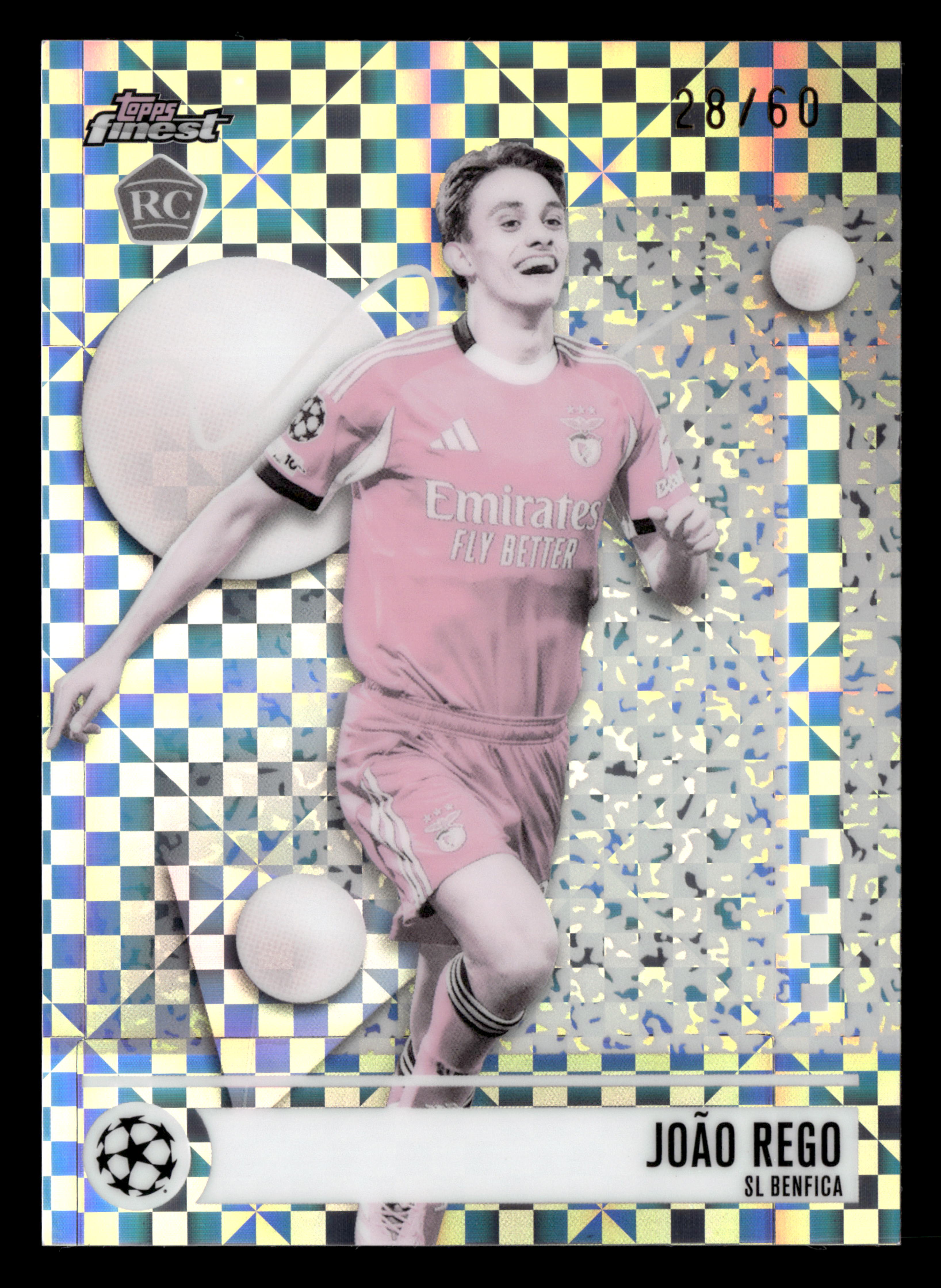 2025-26 Finest UCC #150 João Rego Pearl Checkerboard Refractor #/60