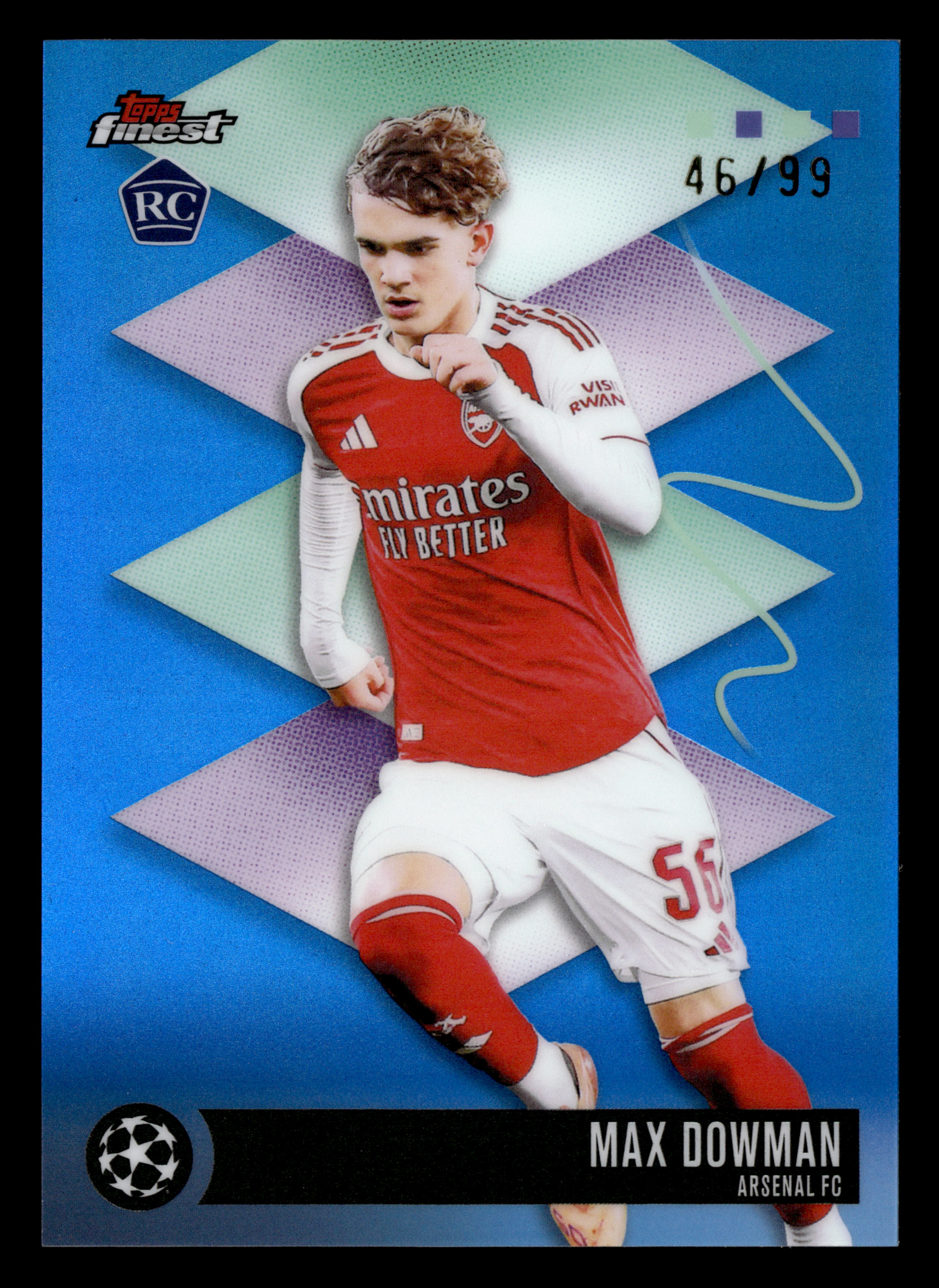 2025-26 Finest UEFA Club Competitions #556 Max Dowman Blue Refractor #/99