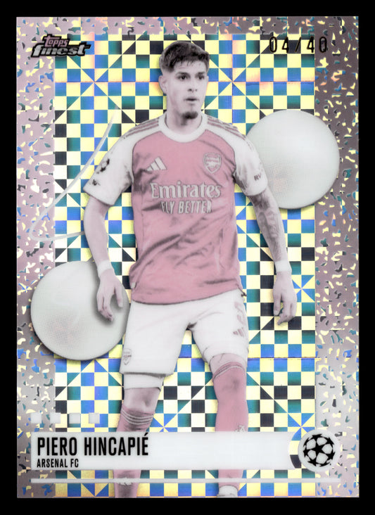 2025-26 Finest UCC #262 Piero Hincapié Pearl Checkerboard Refractor #/40