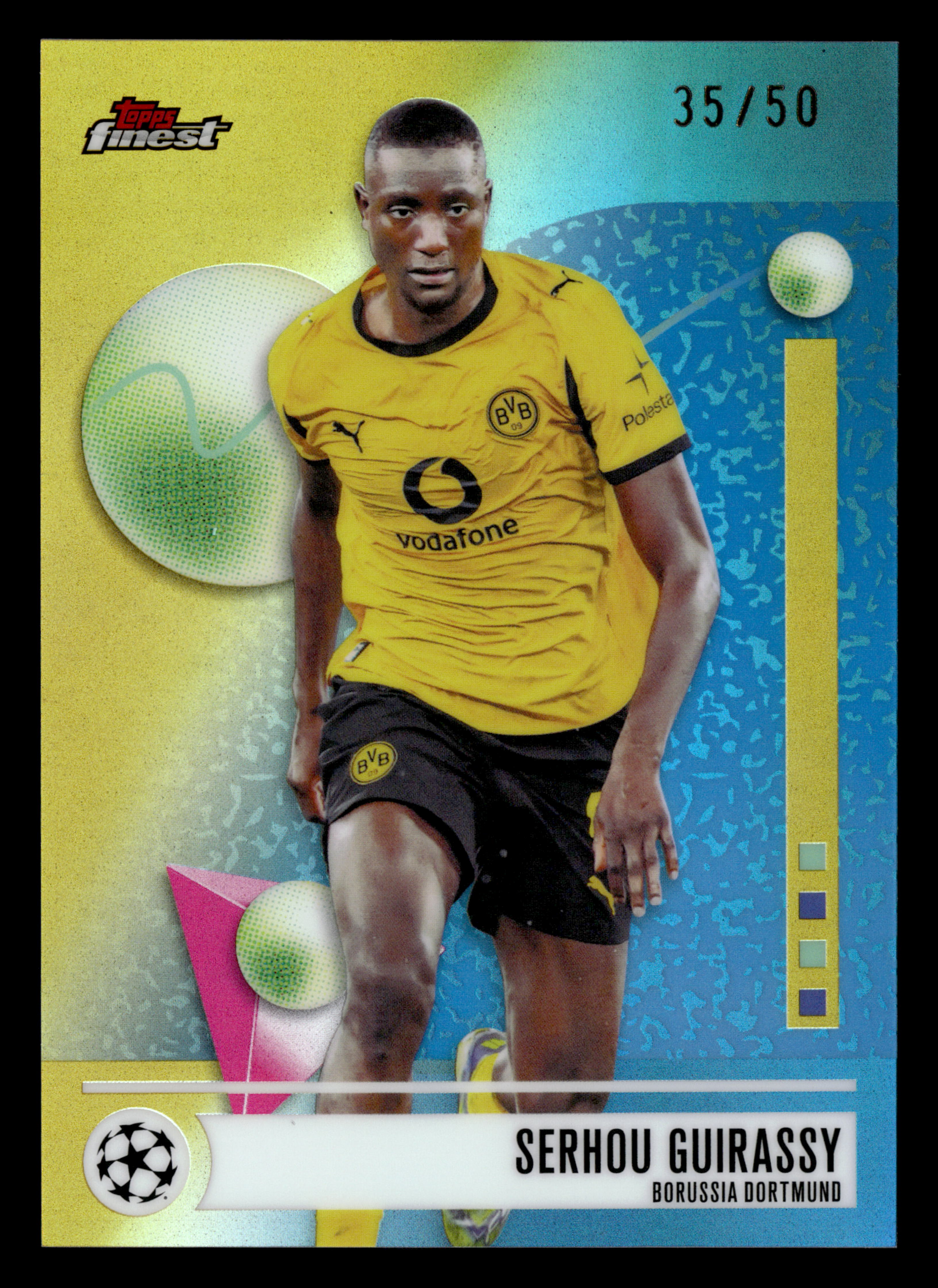 2025-26 Finest UEFA Club Competitions #32 Serhou Guirassy Gold Refractor #/50