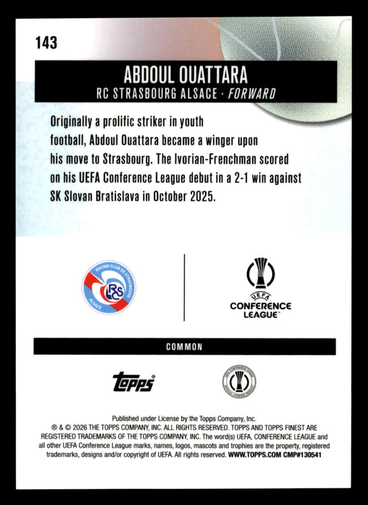 2025-26 Finest UEFA Club Competitions #143 Abdoul Ouattara Green Refractor #/75