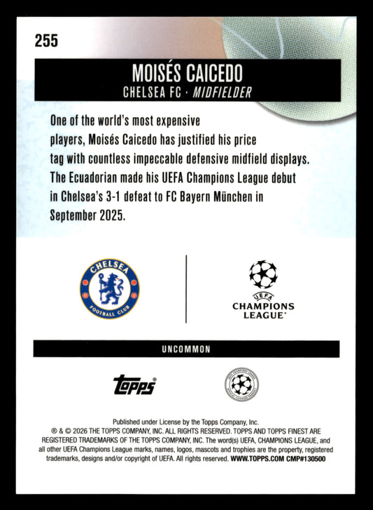 2025-26 Finest UEFA Club Competitions #255 Moisés Caicedo Green Refractor #/35