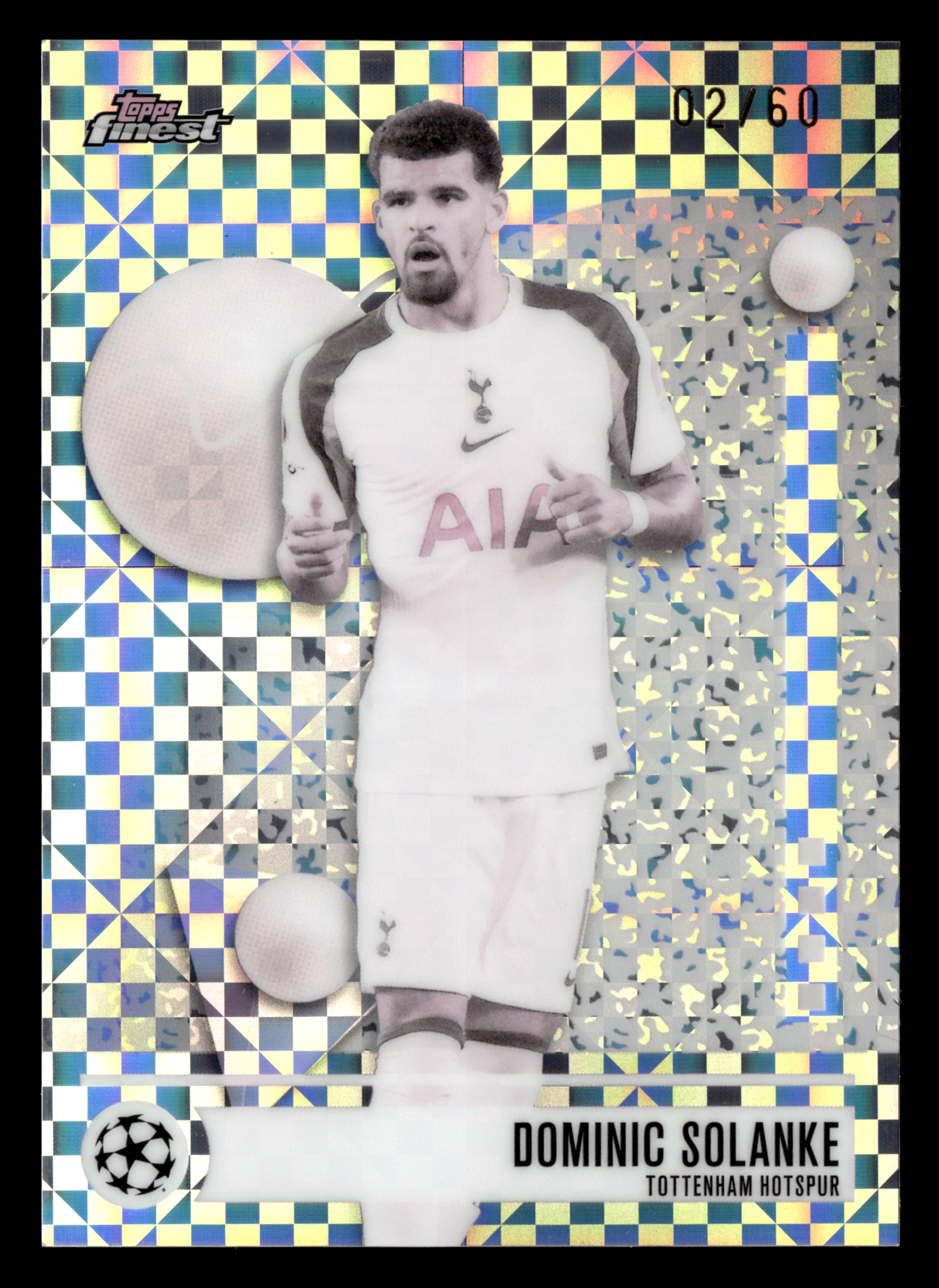 2025-26 Finest UCC #176 Dominic Solanke Pearl Checkerboard Refractor #/60