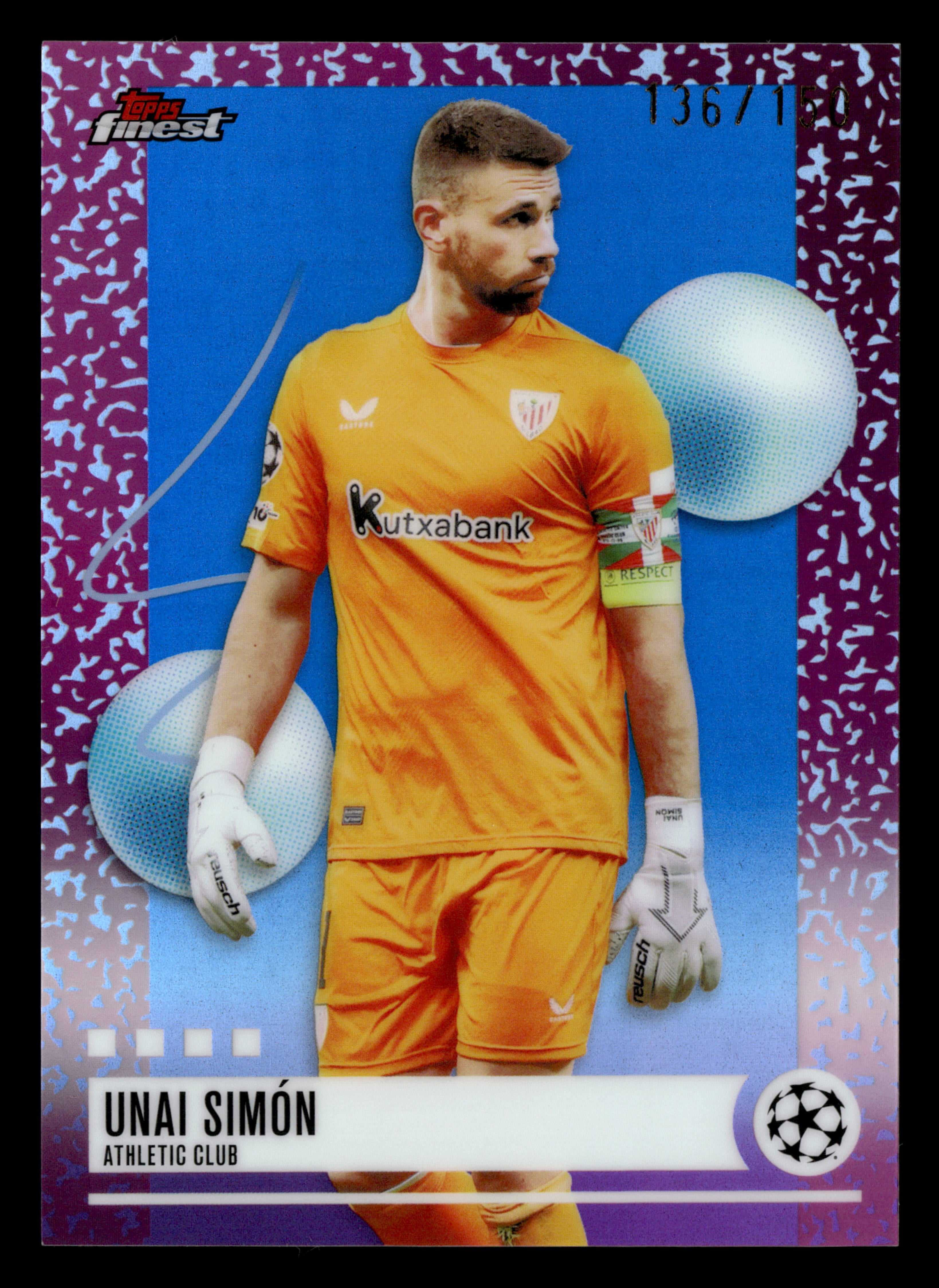 2025-26 Finest UEFA Club Competitions #209 Unai Simón Blue Refractor #/150