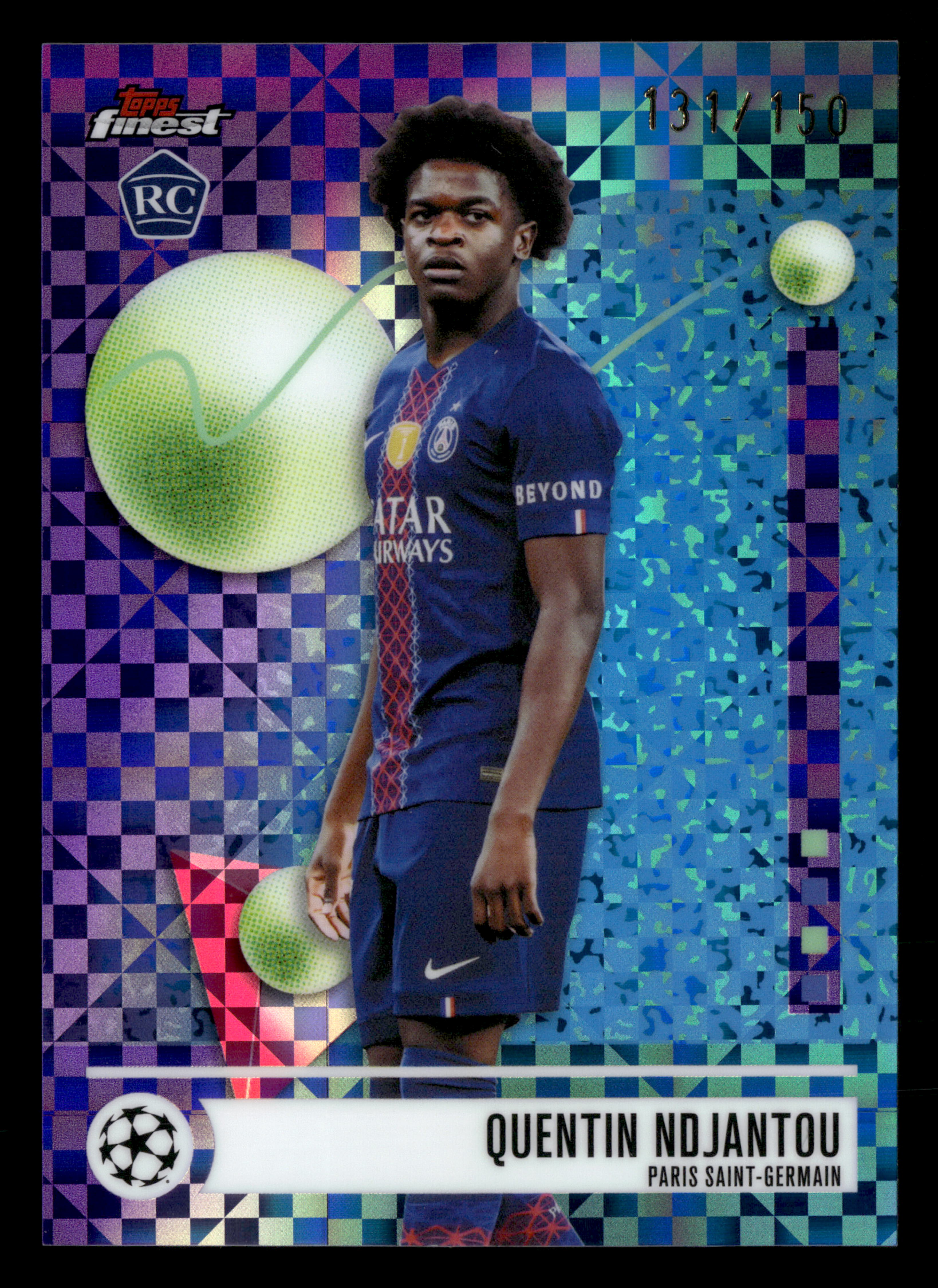 2025-26 Finest UCC #112 Quentin Ndjantou Purple Checkerboard Refractor #/150