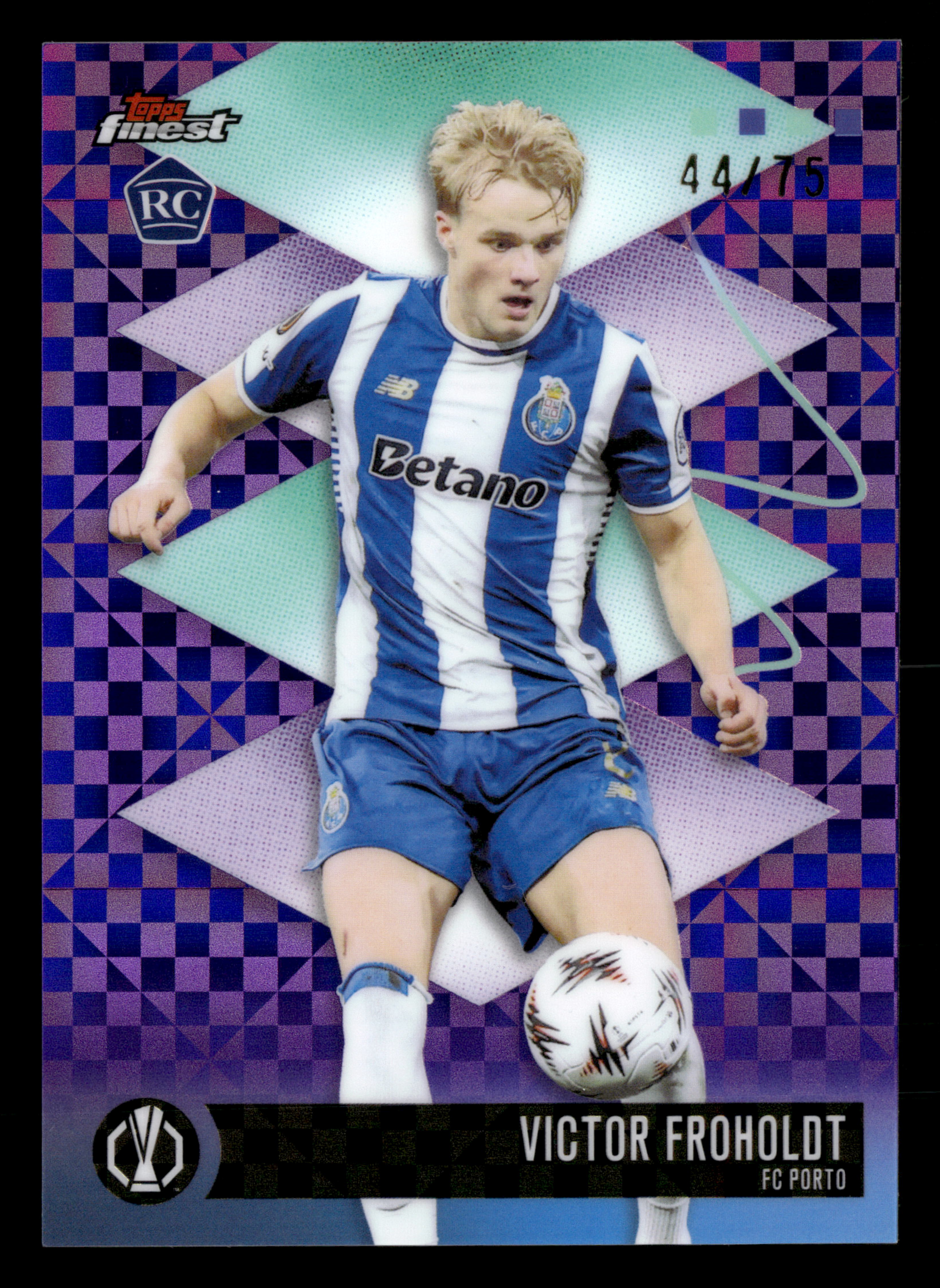 2025-26 Finest UCC #597 Victor Froholdt Purple Checkerboard Refractor #/75