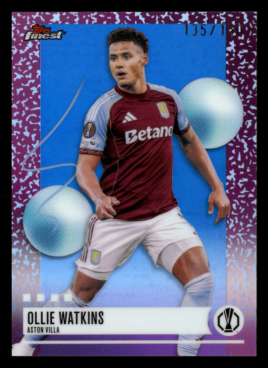 2025-26 Finest UEFA Club Competitions #257 Ollie Watkins Blue Refractor #/150