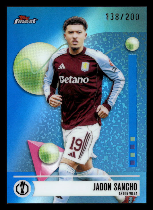 2025-26 Finest UEFA Club Competitions #17 Jadon Sancho Blue Refractor #/200