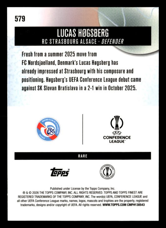 2025-26 Finest UCC #579 Lucas Høgsberg Blue Checkerboard Refractor #/49
