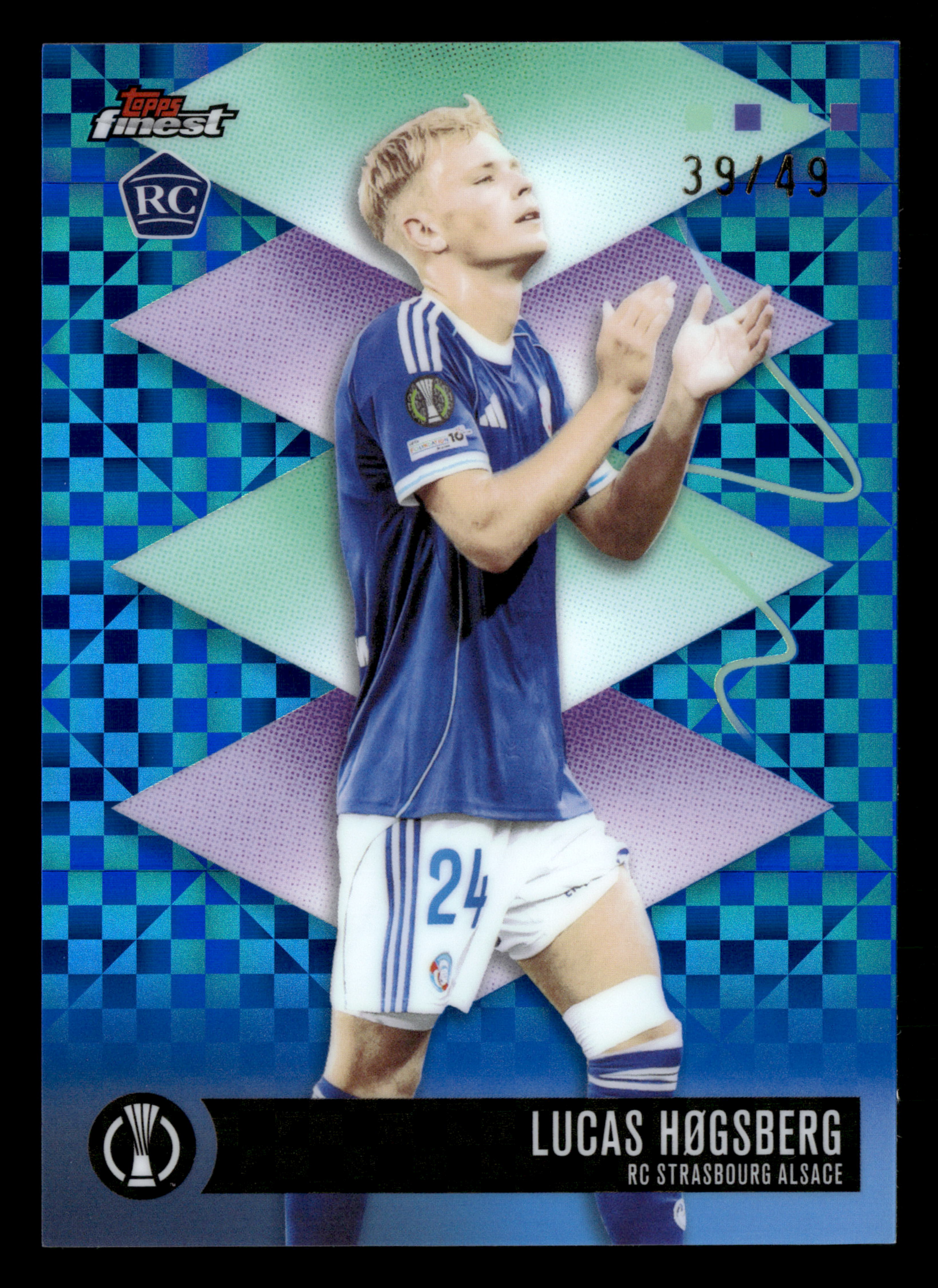 2025-26 Finest UCC #579 Lucas Høgsberg Blue Checkerboard Refractor #/49