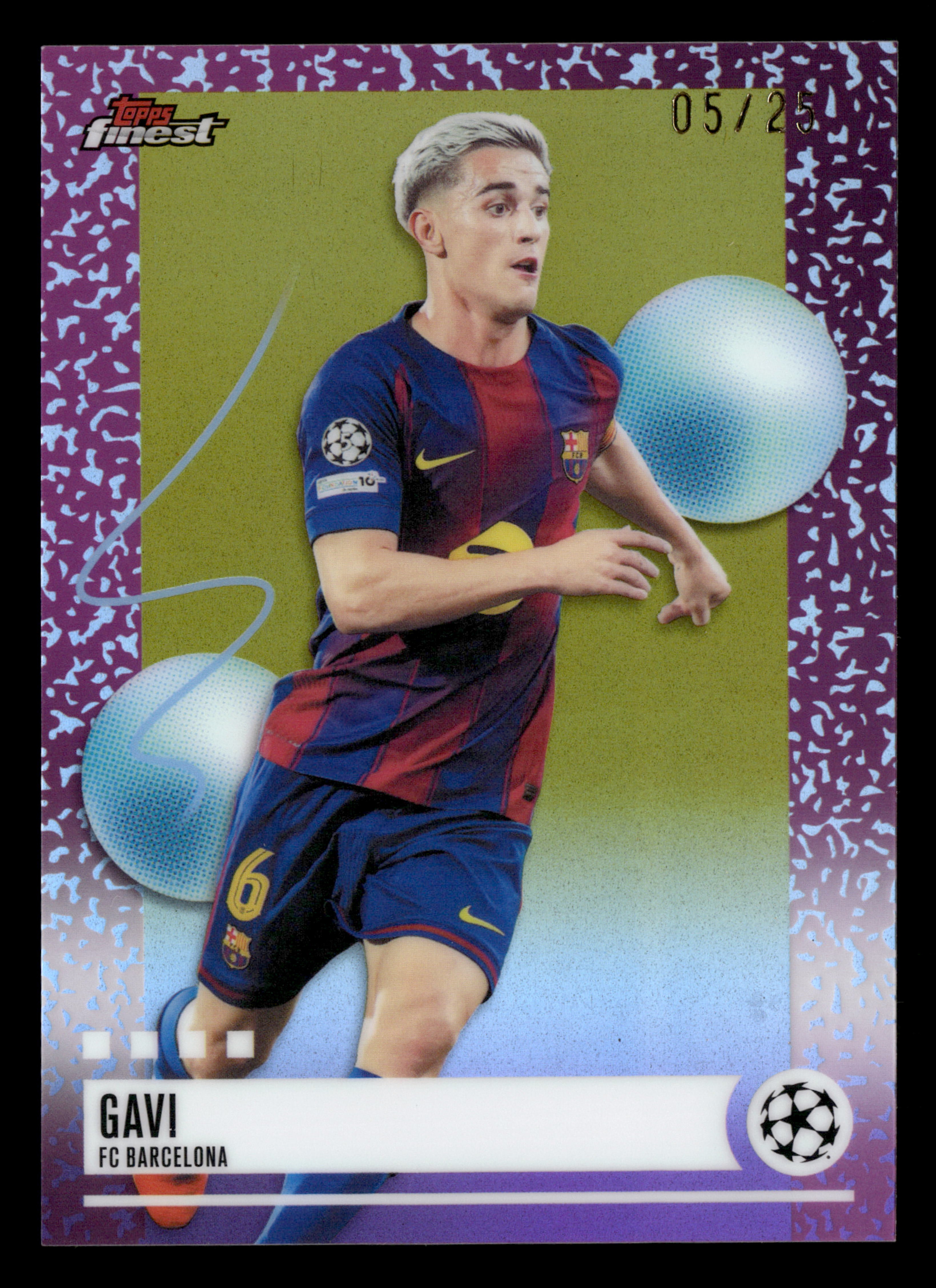 2025-26 Finest UEFA Club Competitions #375 Gavi Gold Refractor #/25