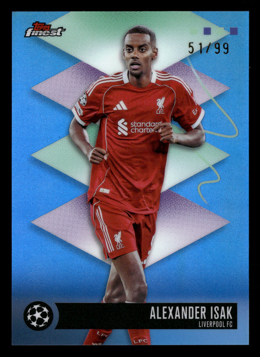 2025-26 Finest UEFA Club Competitions #551 Alexander Isak Blue Refractor #/99