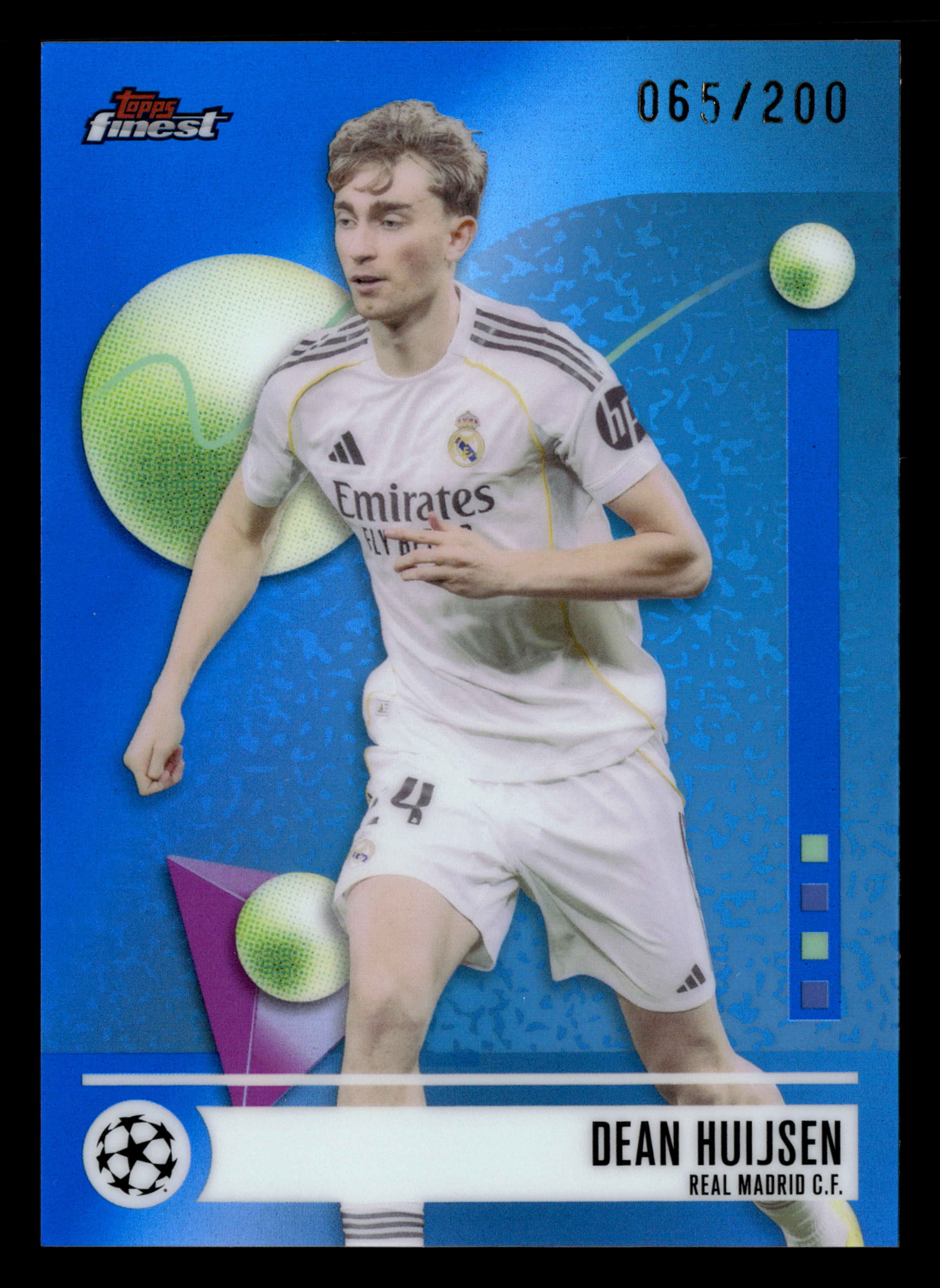2025-26 Finest UEFA Club Competitions #118 Dean Huijsen Blue Refractor #/200