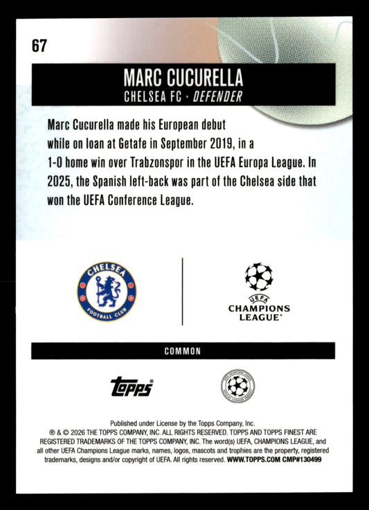 2025-26 Finest UEFA Club Competitions #67 Marc Cucurella Blue Refractor #/200