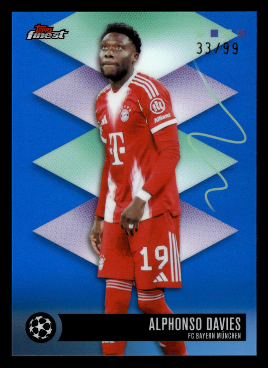 2025-26 Finest UEFA Club Competitions #469 Alphonso Davies Blue Refractor #/99