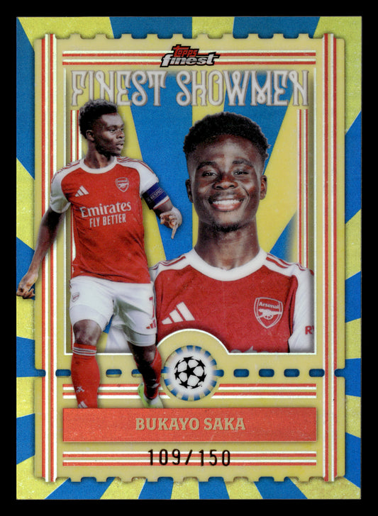 2025-26 Finest UCC #FS-8 Bukayo Saka Finest Showmen Blue Refractor #/150