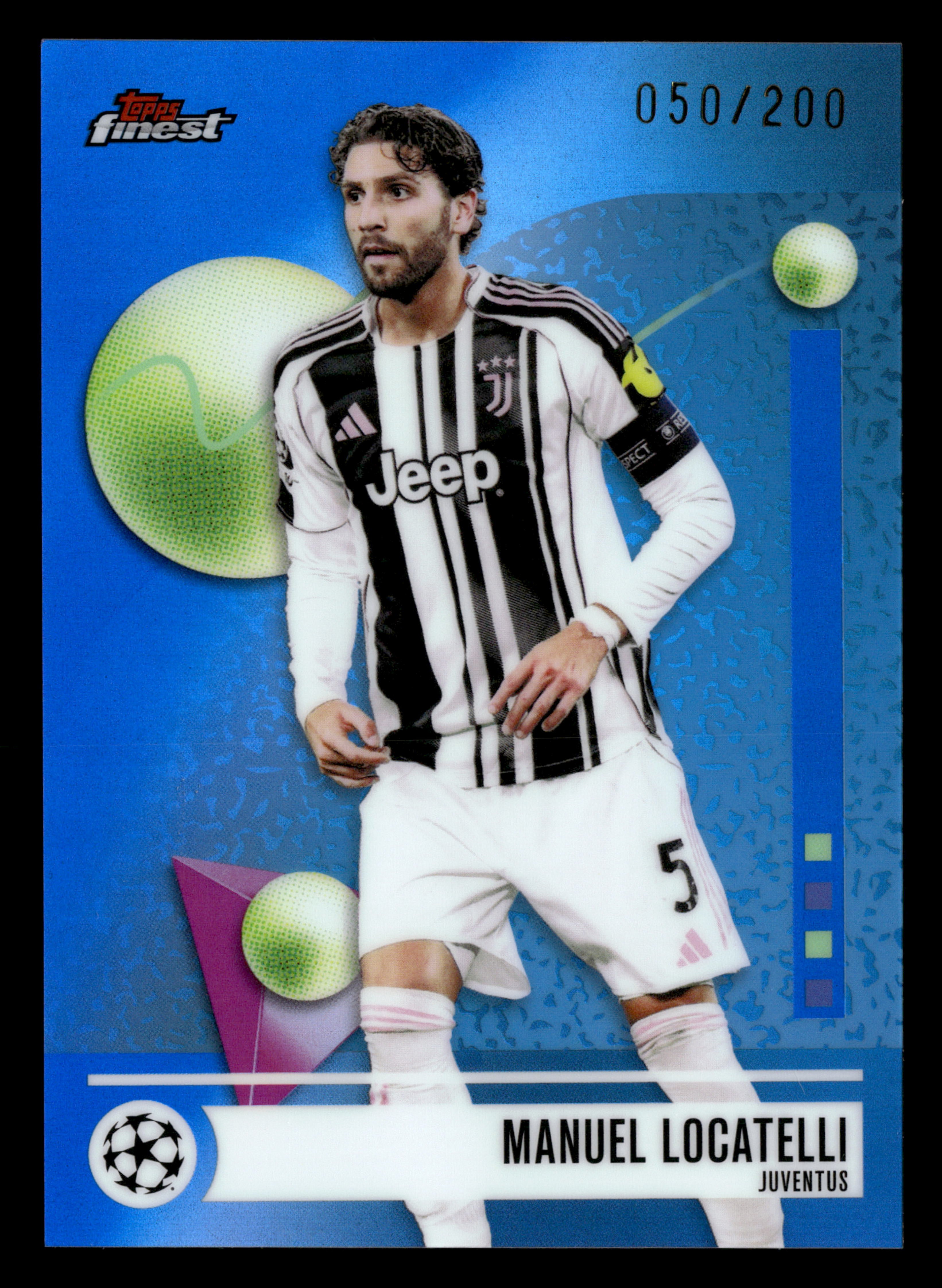 2025-26 Finest UEFA Club Competitions #146 Manuel Locatelli Blue Refractor #/200