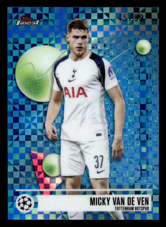 2025-26 Finest UCC #197 Micky van de Ven Blue Checkerboard Refractor #/99
