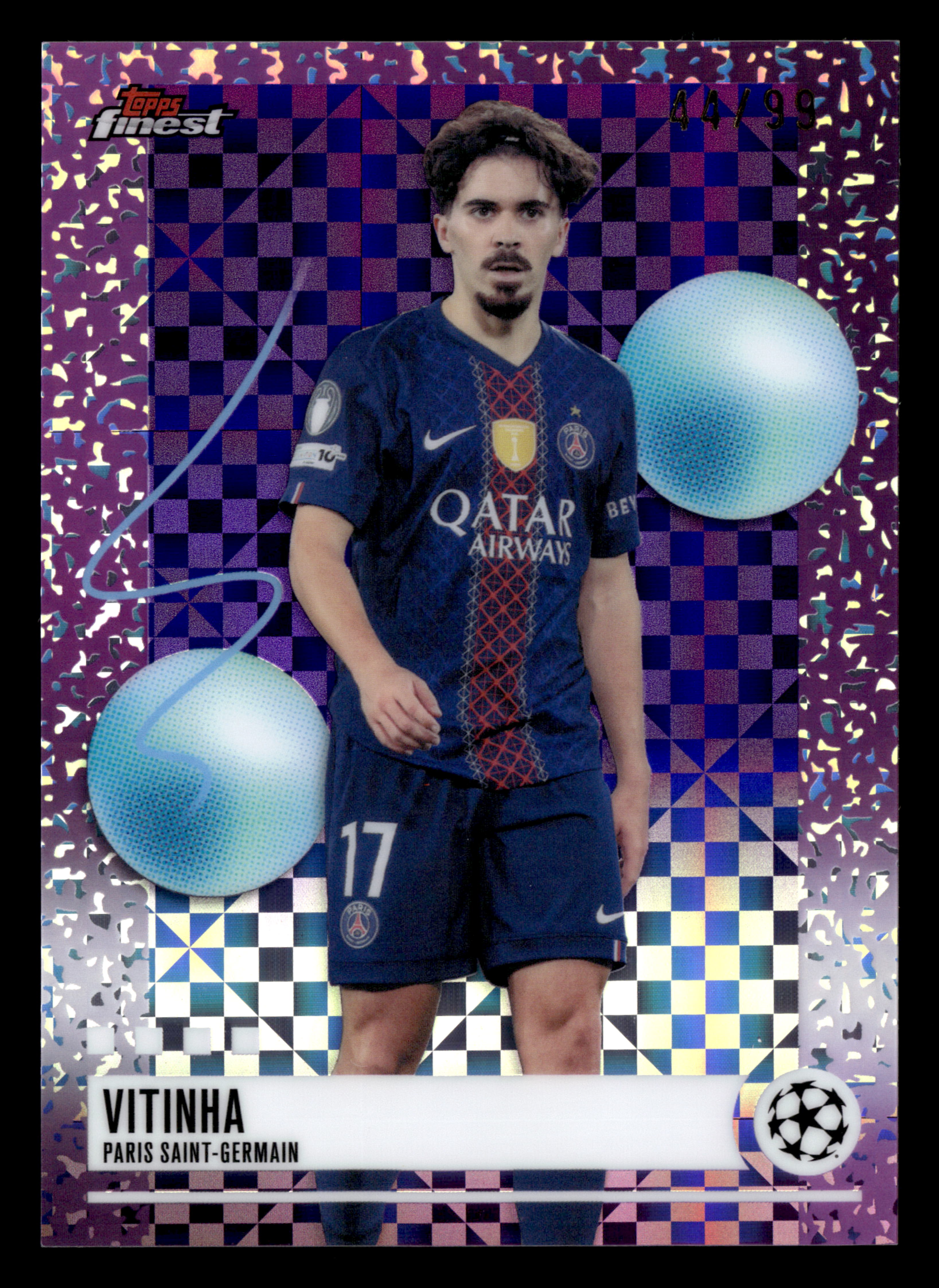 2025-26 Finest UCC #303 Vitinha Purple Checkerboard Refractor #/99
