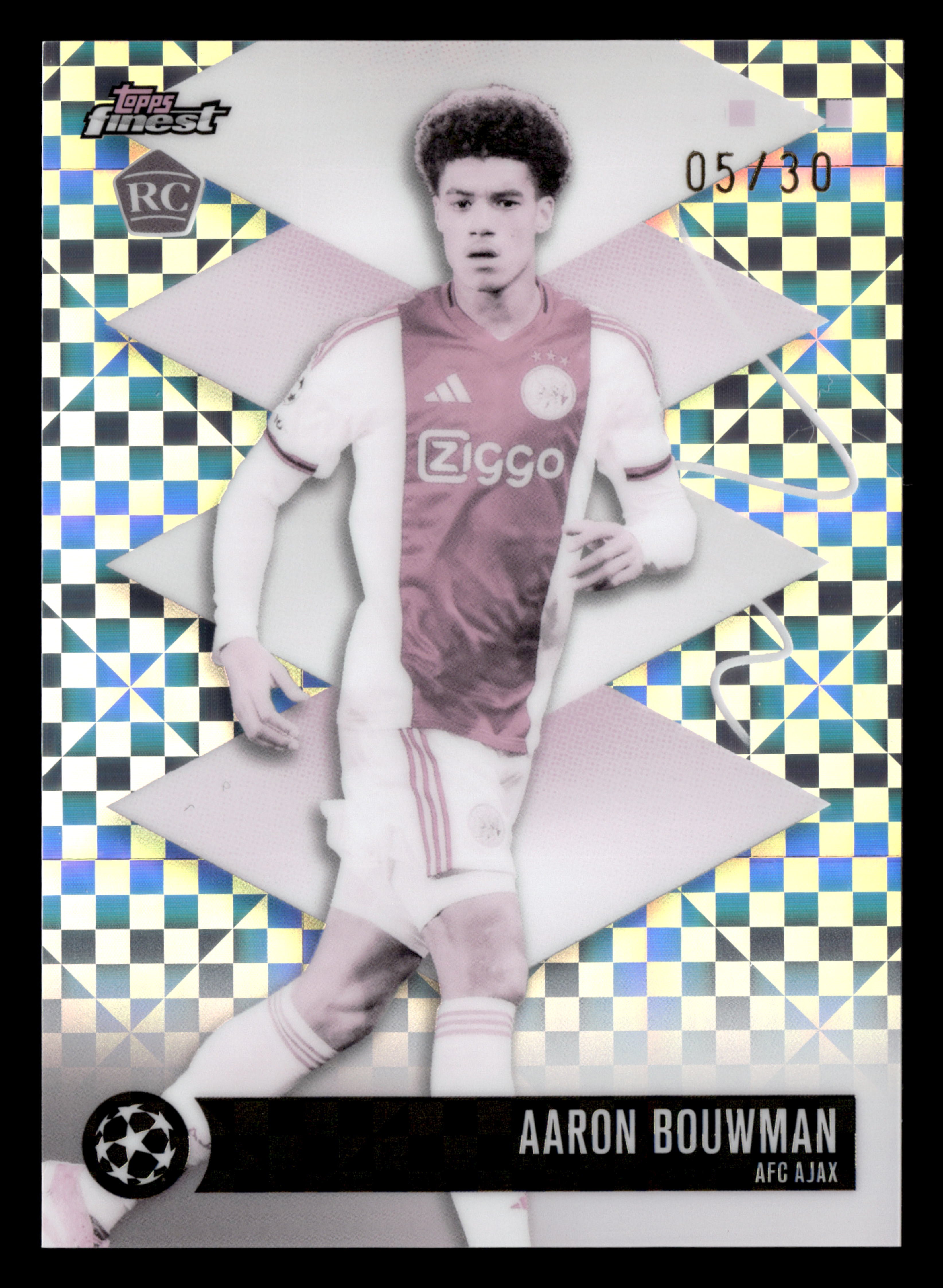 2025-26 Finest UCC #480 Aaron Bouwman Pearl Checkerboard Refractor #/30