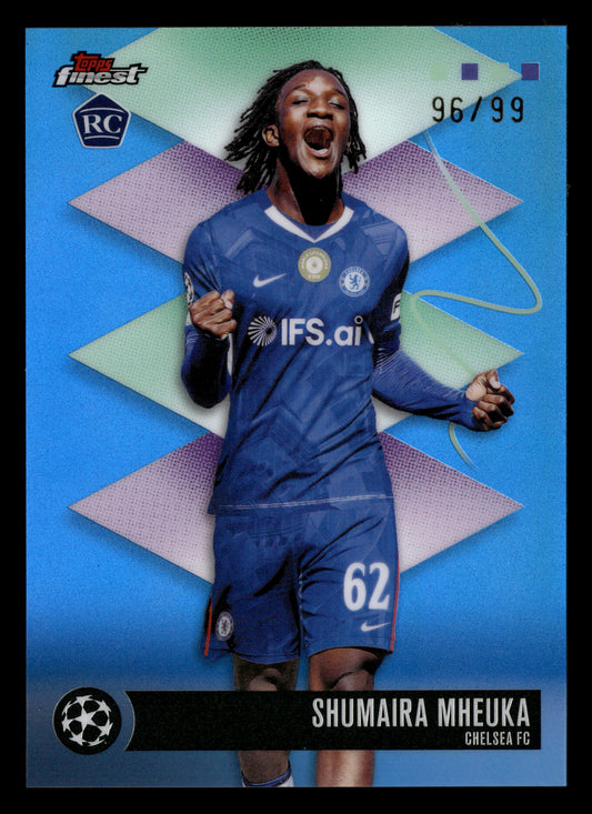 2025-26 Finest UEFA Club Competitions #459 Shumaira Mheuka Blue Refractor #/99