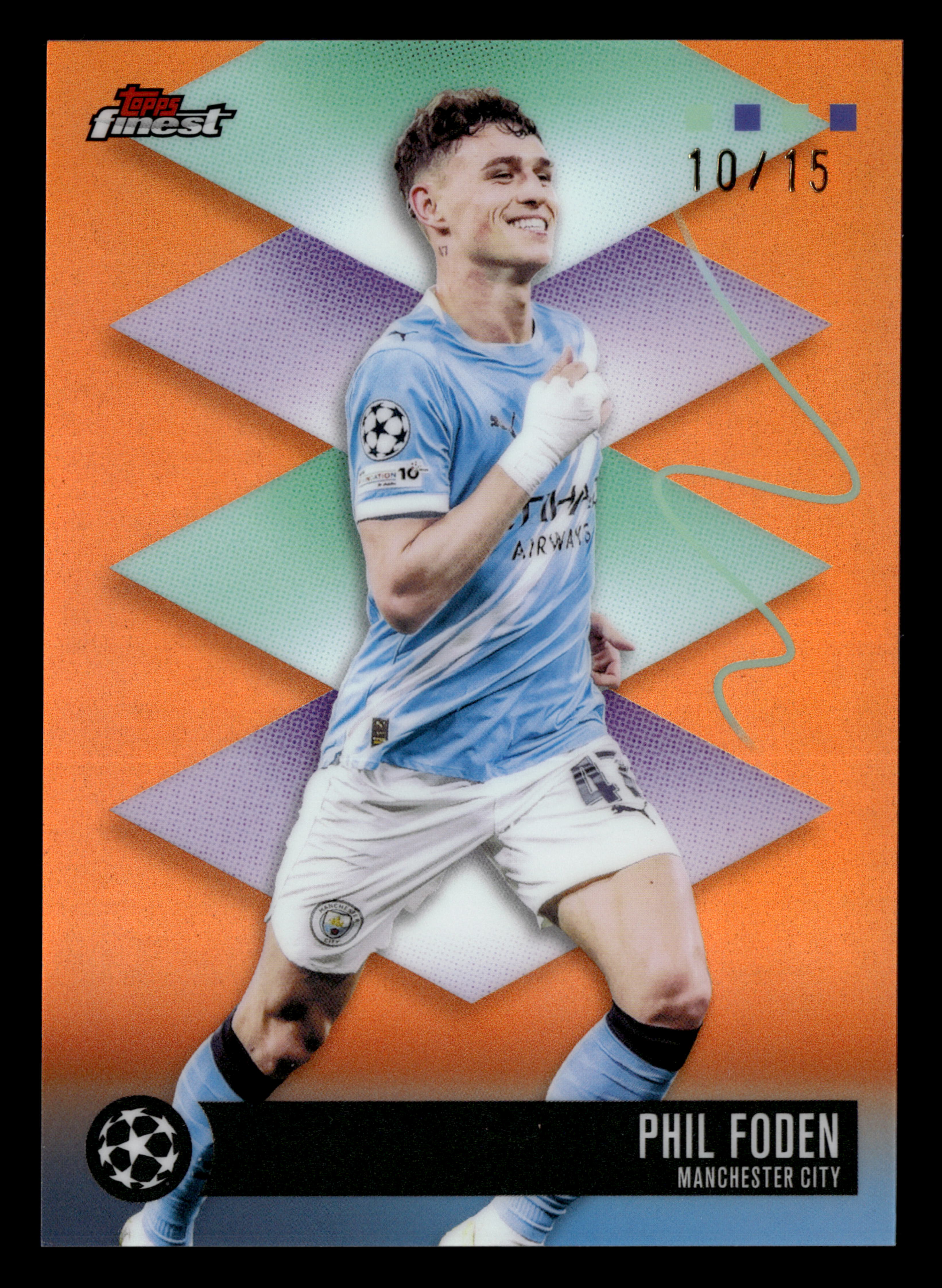 2025-26 Finest UEFA Club Competitions #593 Phil Foden Orange Refractor #/15