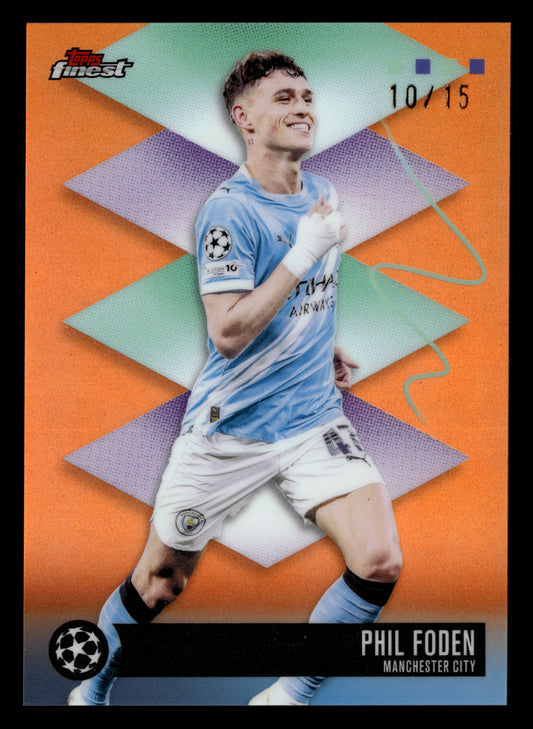 2025-26 Finest UEFA Club Competitions #593 Phil Foden Orange Refractor #/15