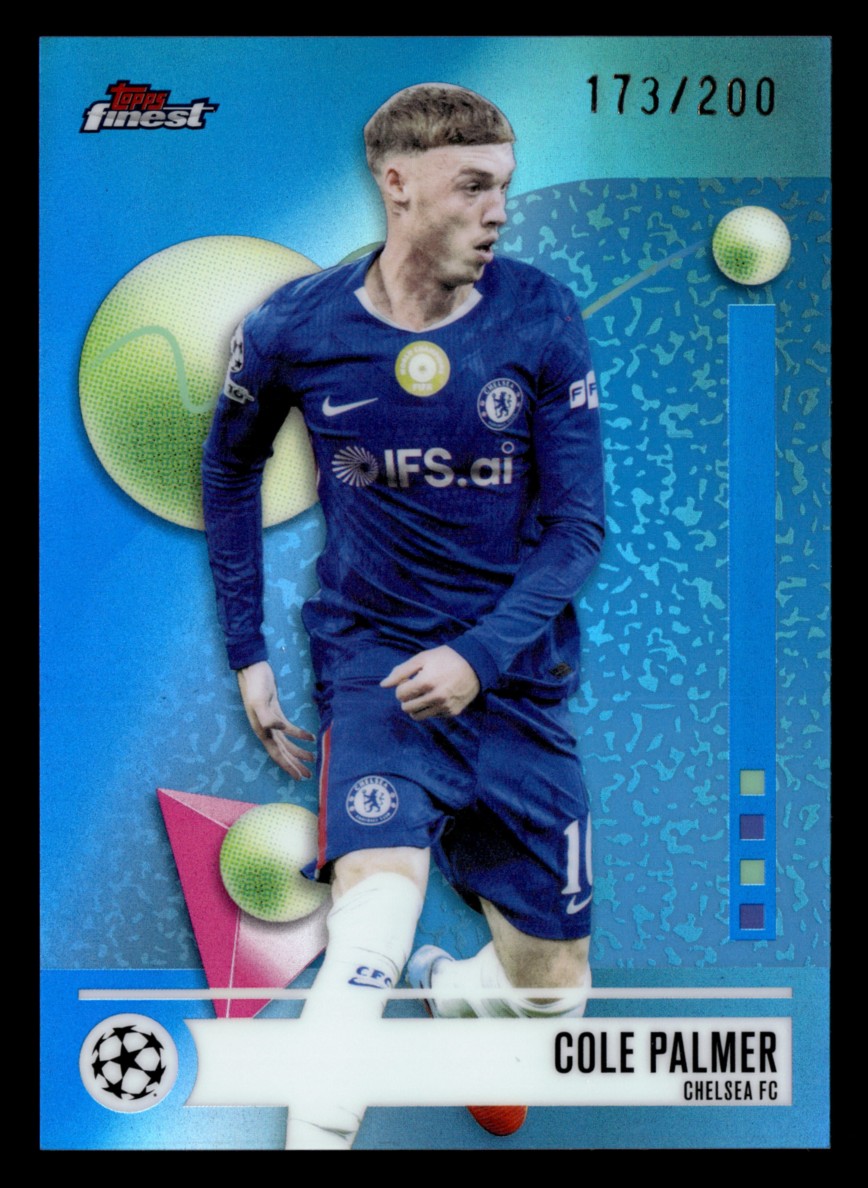 2025-26 Finest UEFA Club Competitions #20 Cole Palmer Blue Refractor #/200